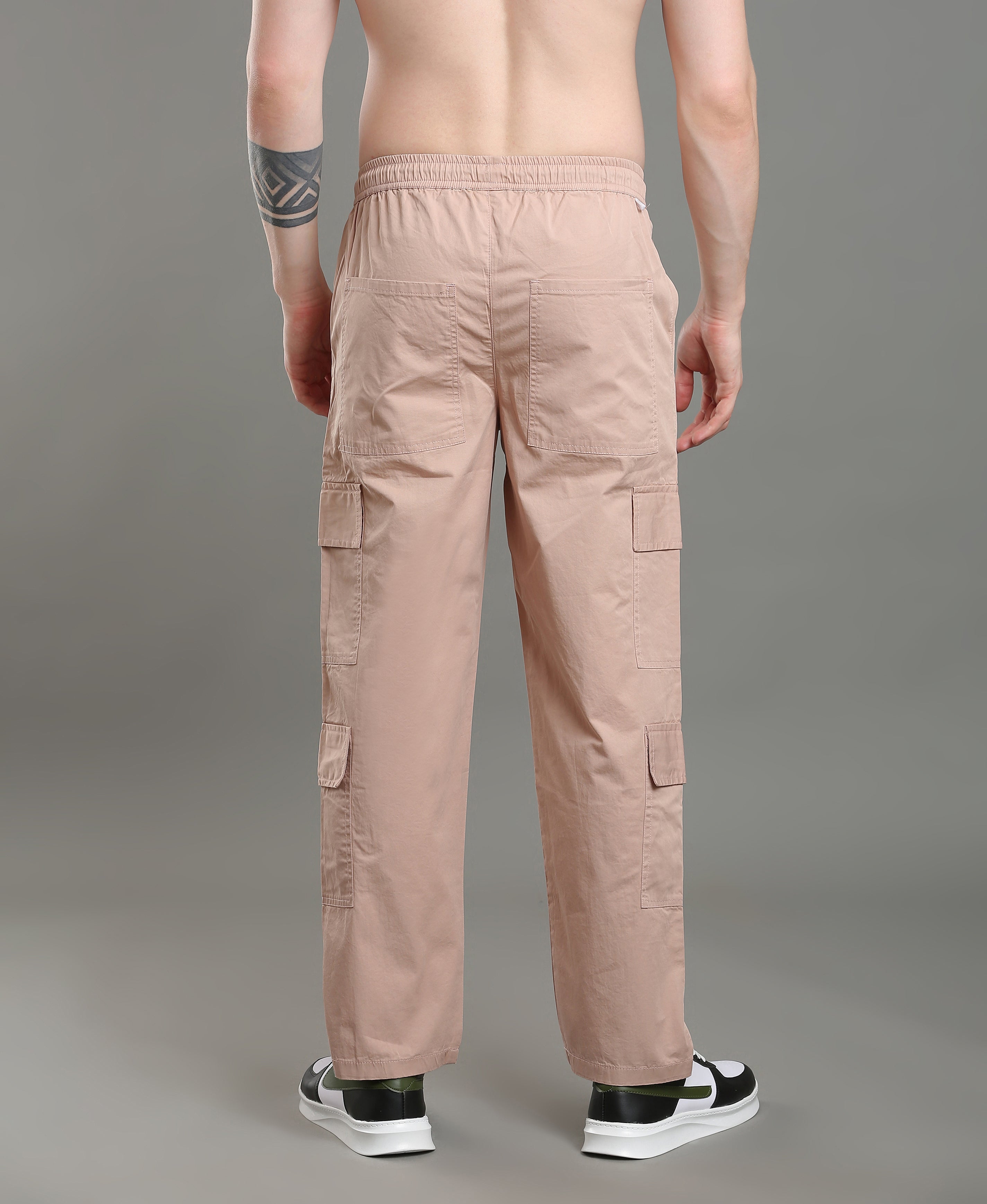 Coral Dust Twill Cargos For Men