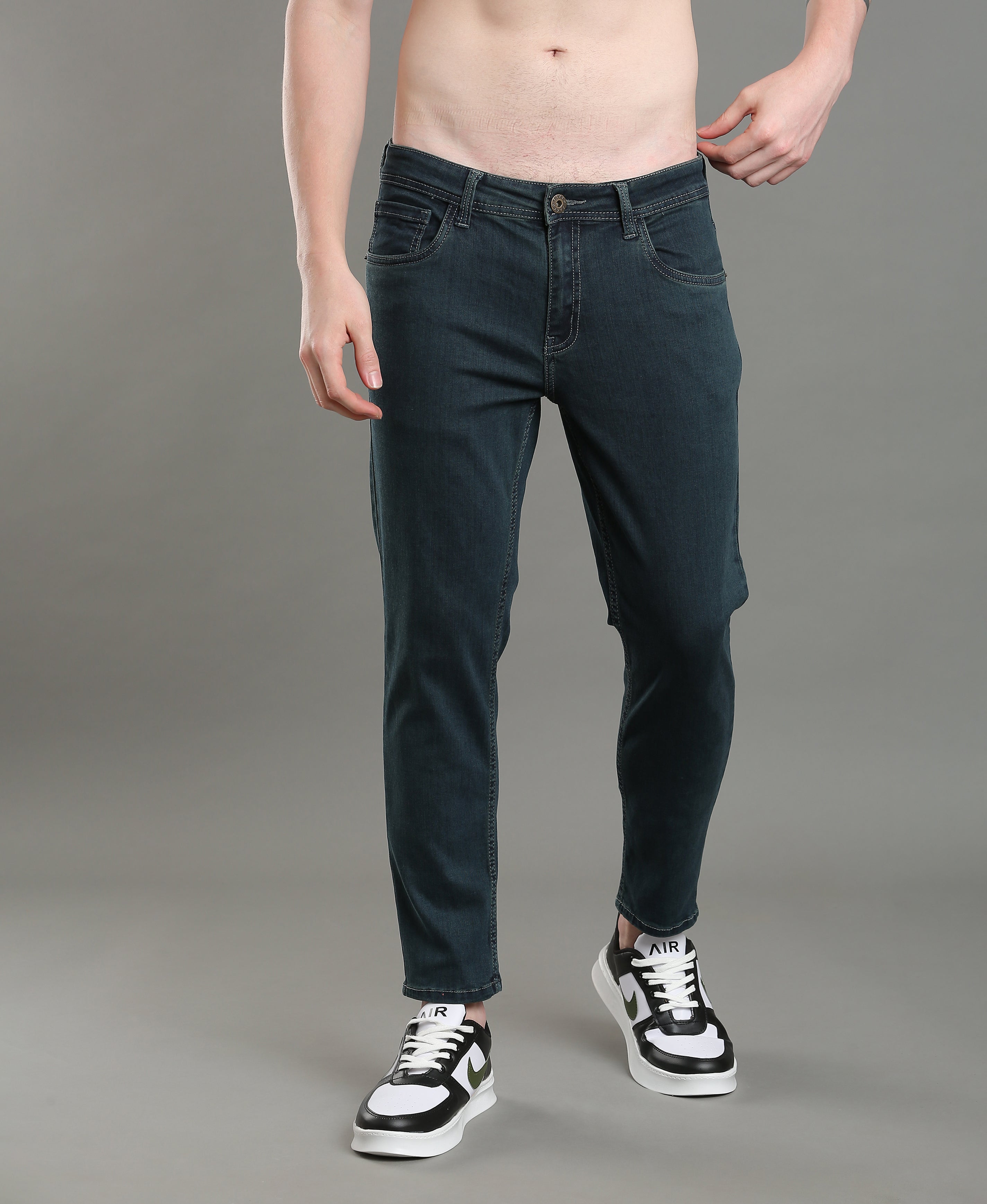 Sapphire Tone Tapered Jeans For Men