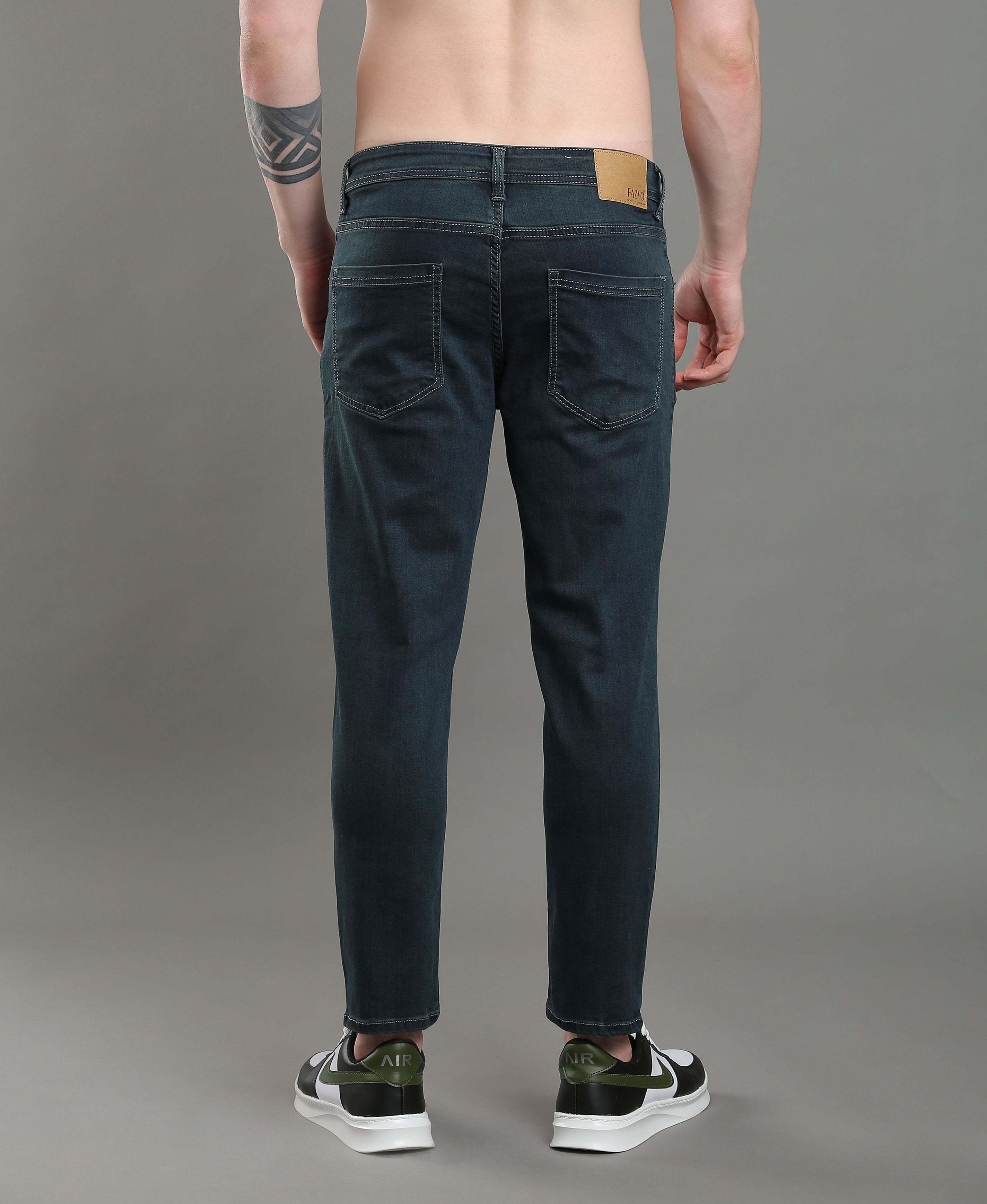 Sapphire Tone Tapered Jeans For Men