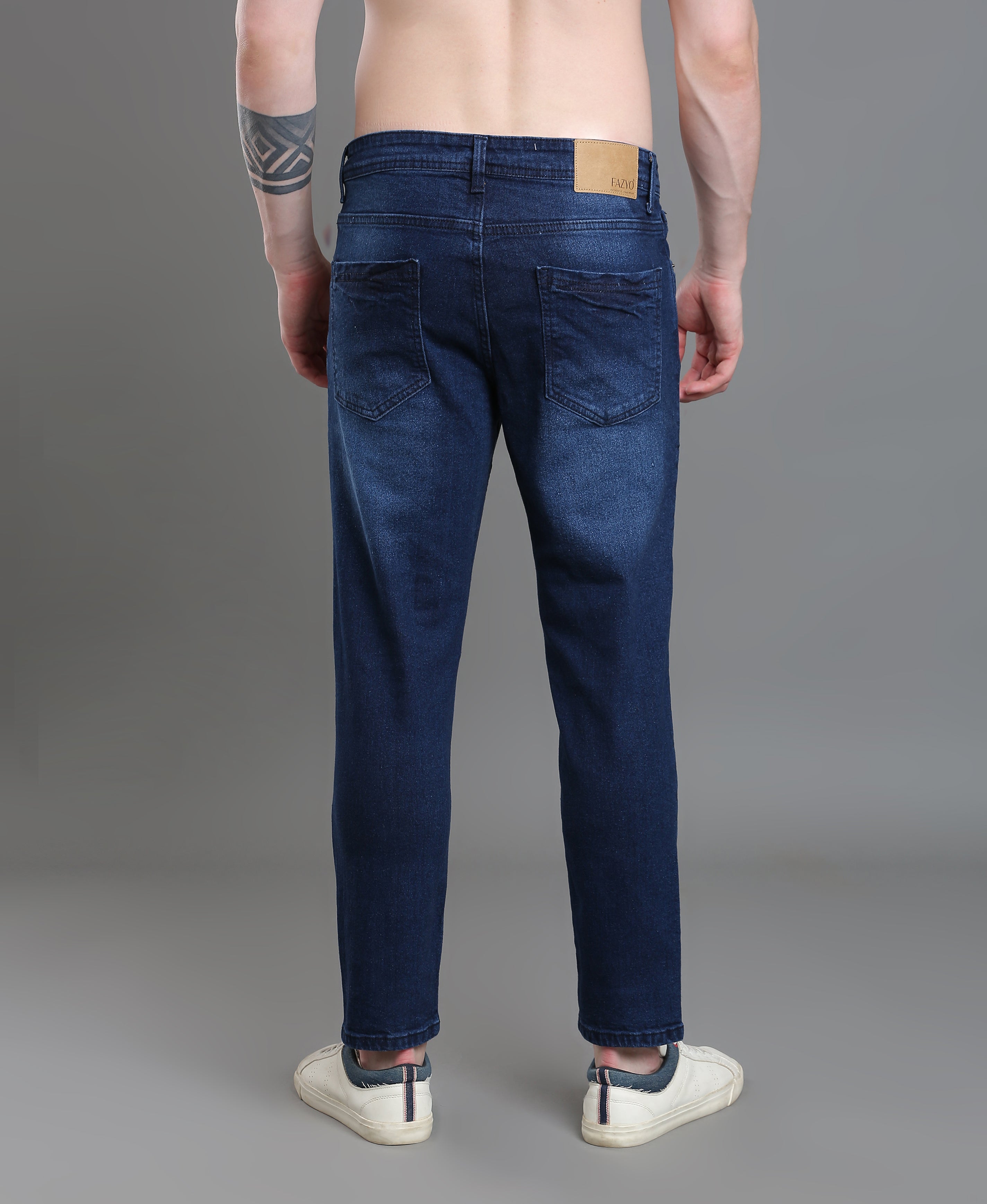Marine Fade Carrot Fit Jeans For Men