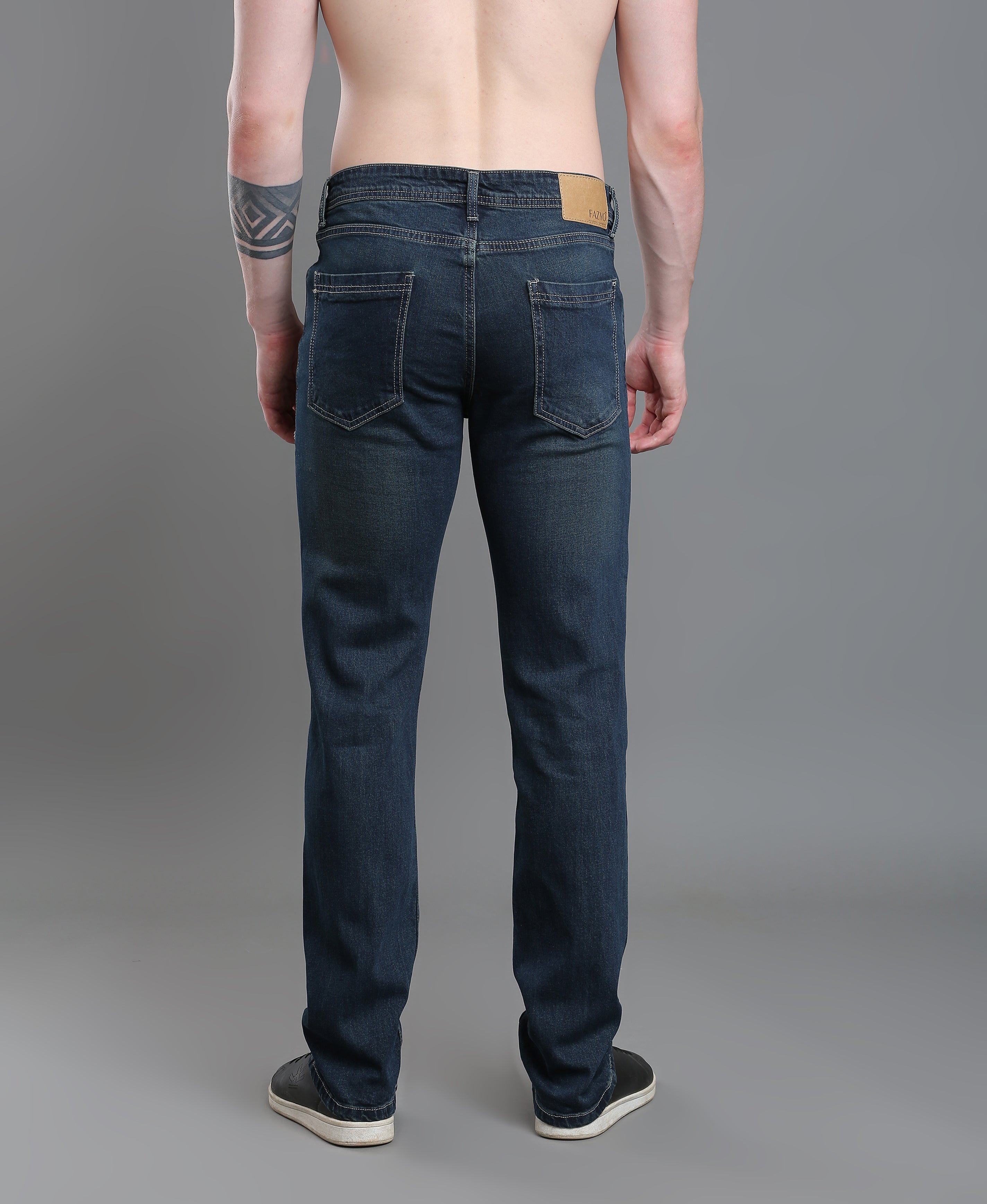 Ocean Line Straight Denim Jeans For Men