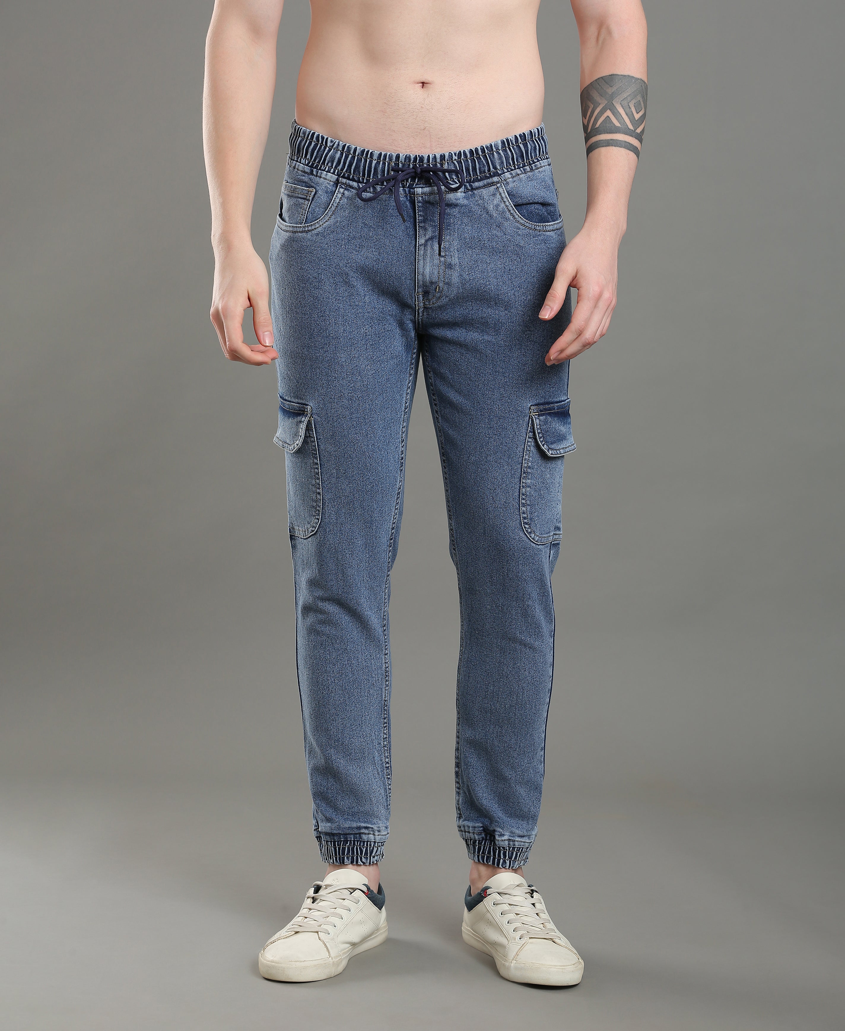 Ocean Fade Denim Joggers For Men