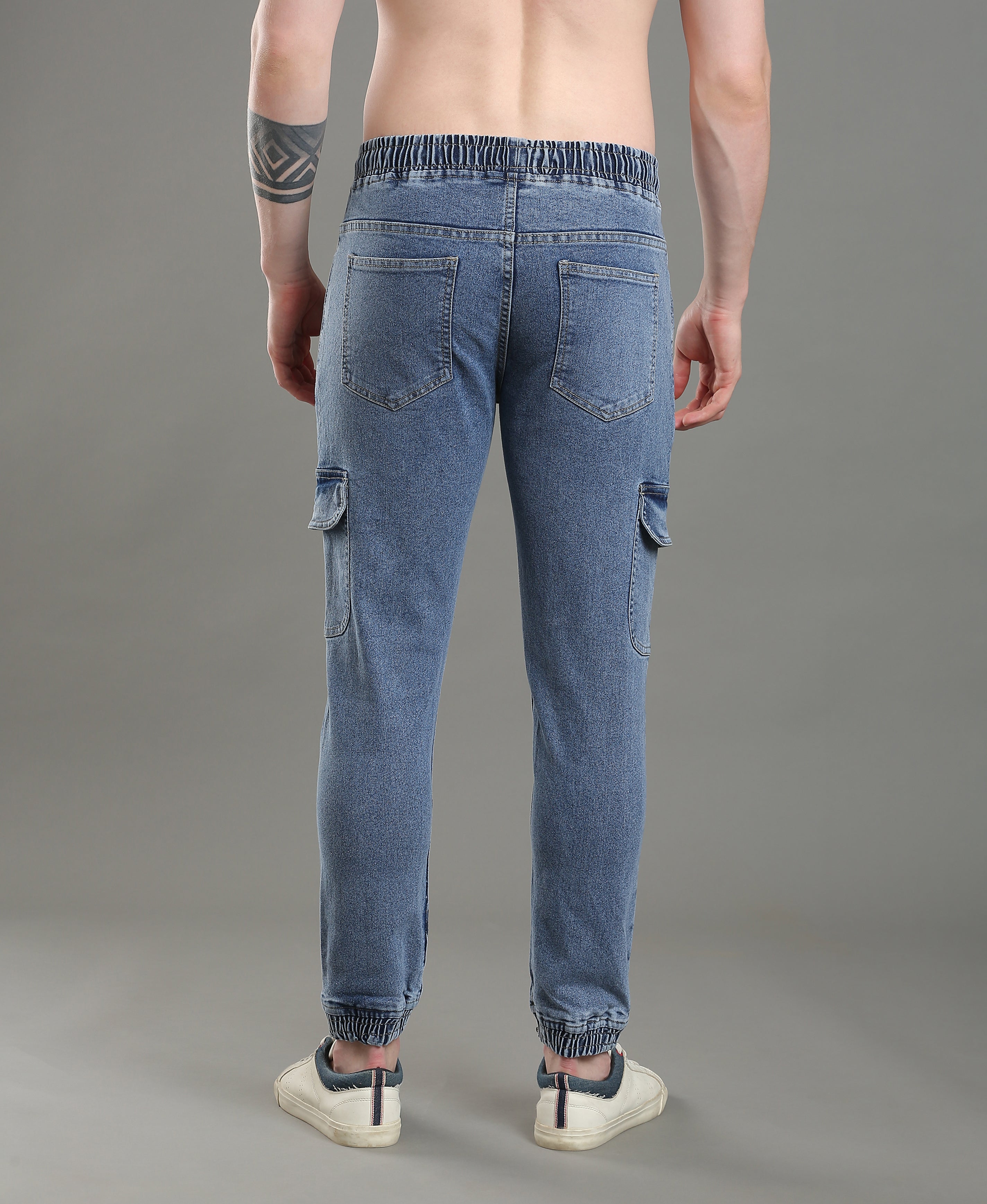 Ocean Fade Denim Joggers For Men