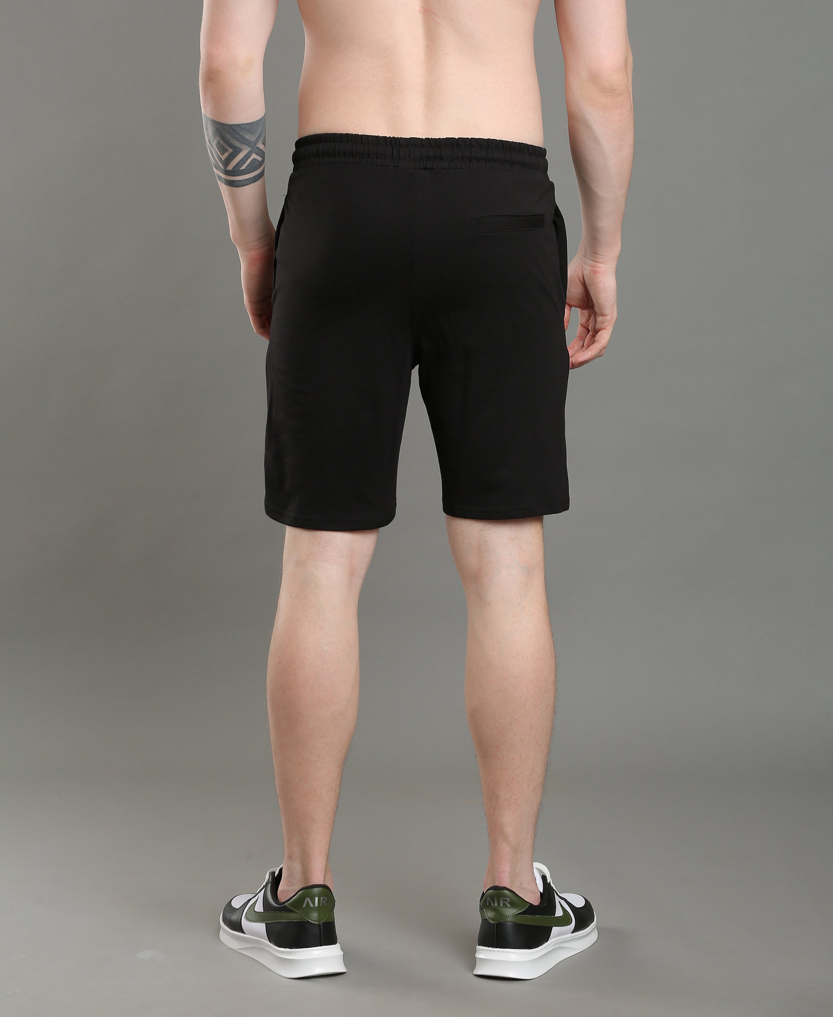 Coal Black Easy Shorts For Men