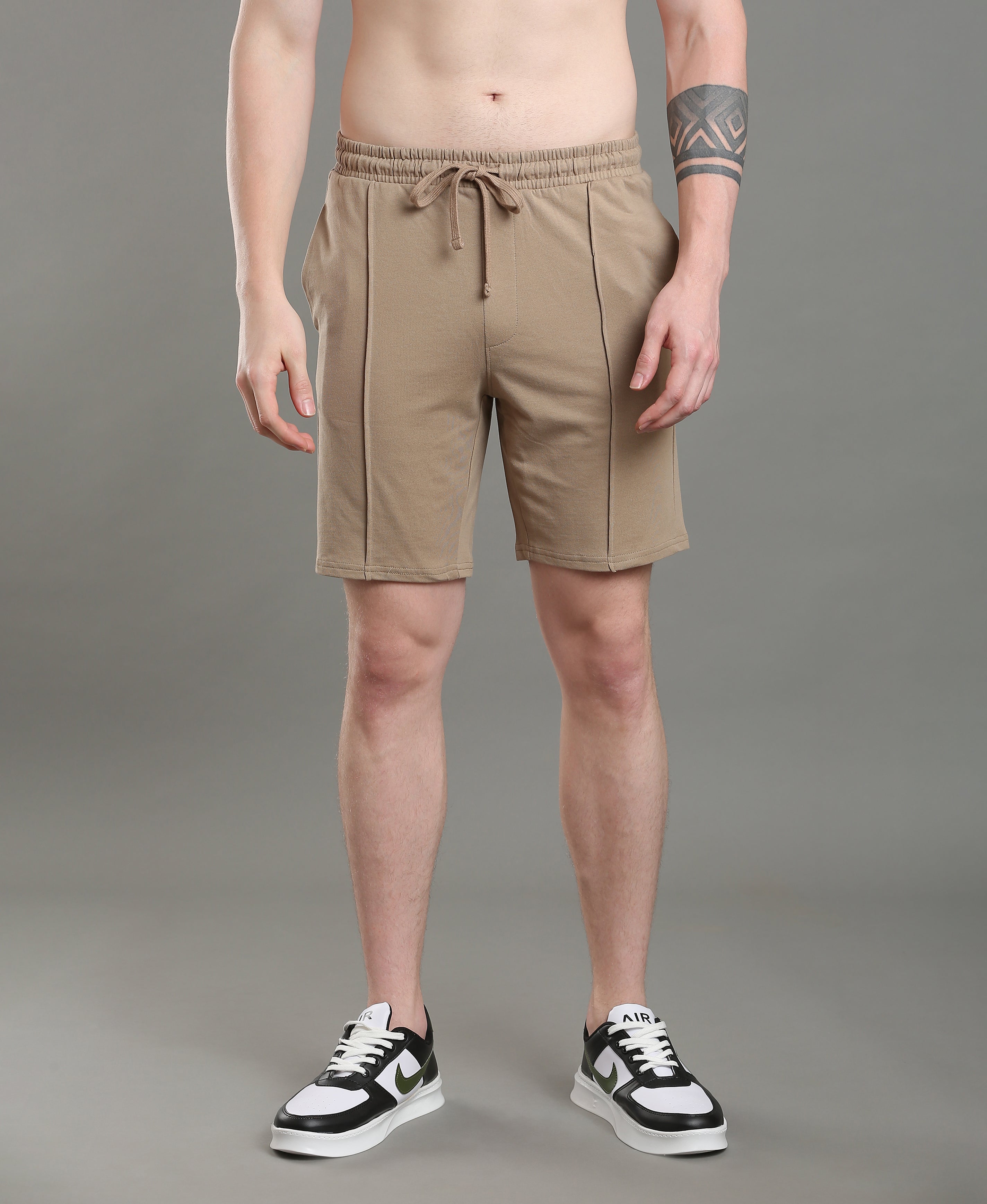 Desert Sand Cotton Shorts For Men