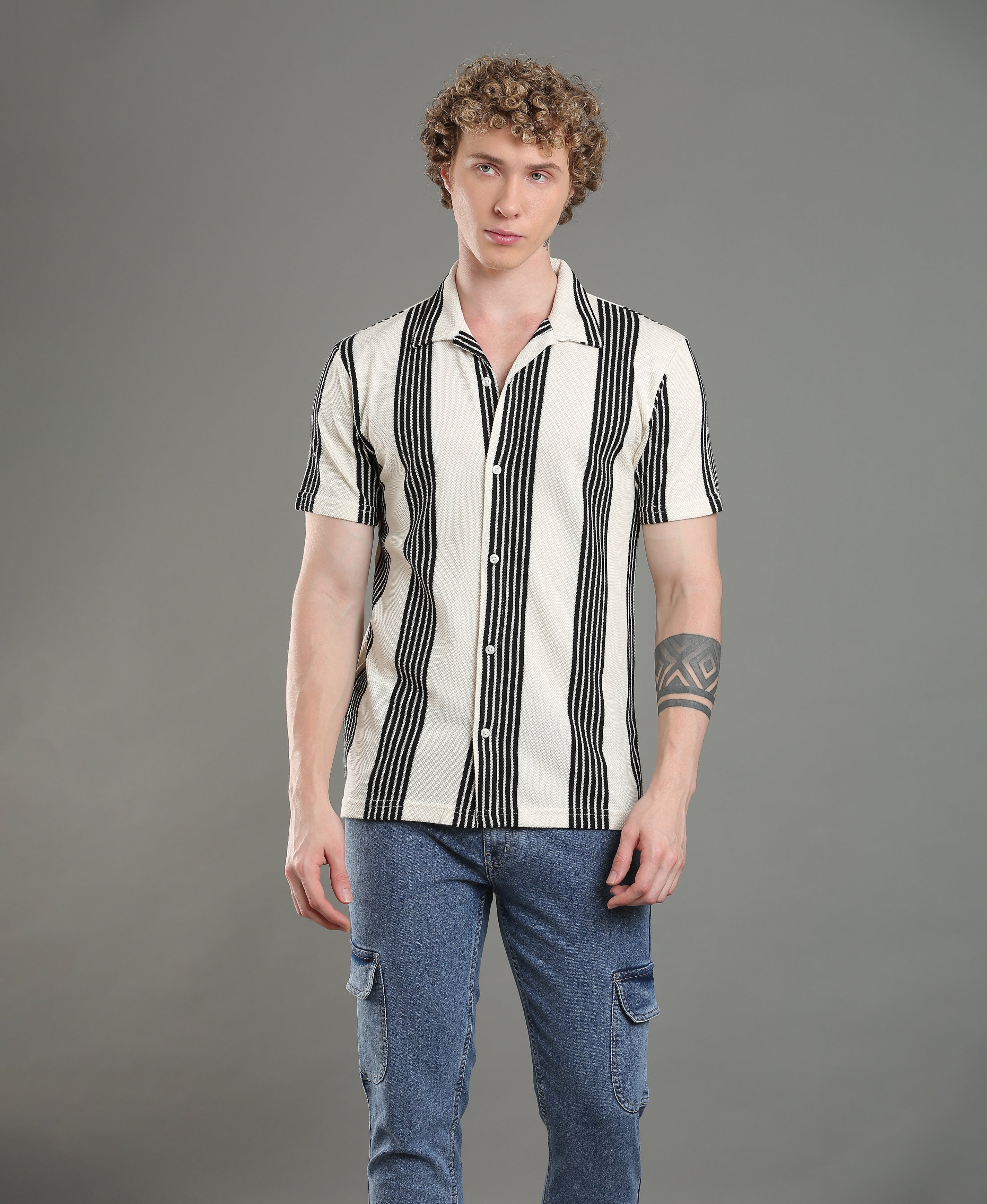 Midnight Stripe Regular Shirt For Men