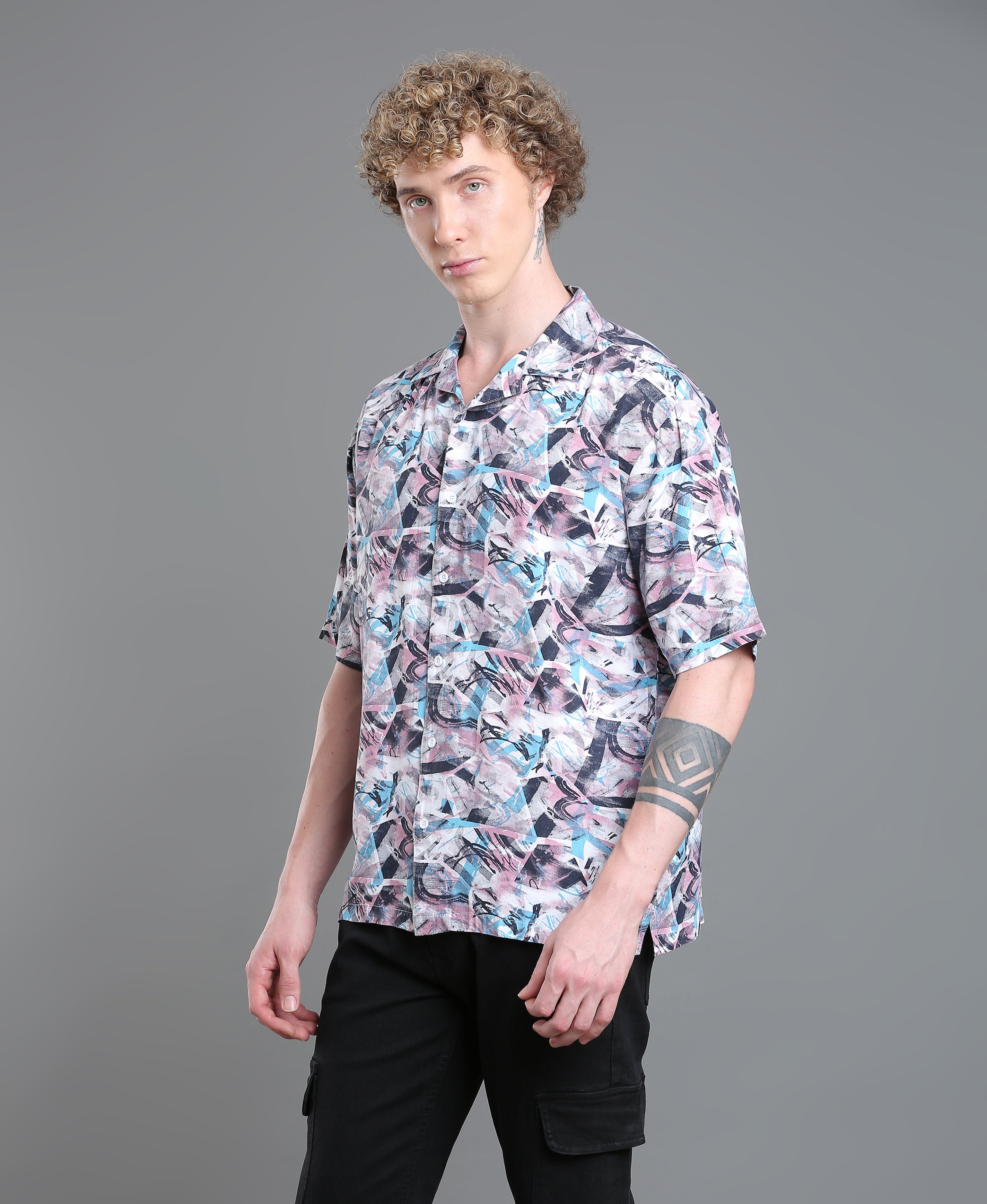 Mosaic Breeze Rayon Shirt For Men