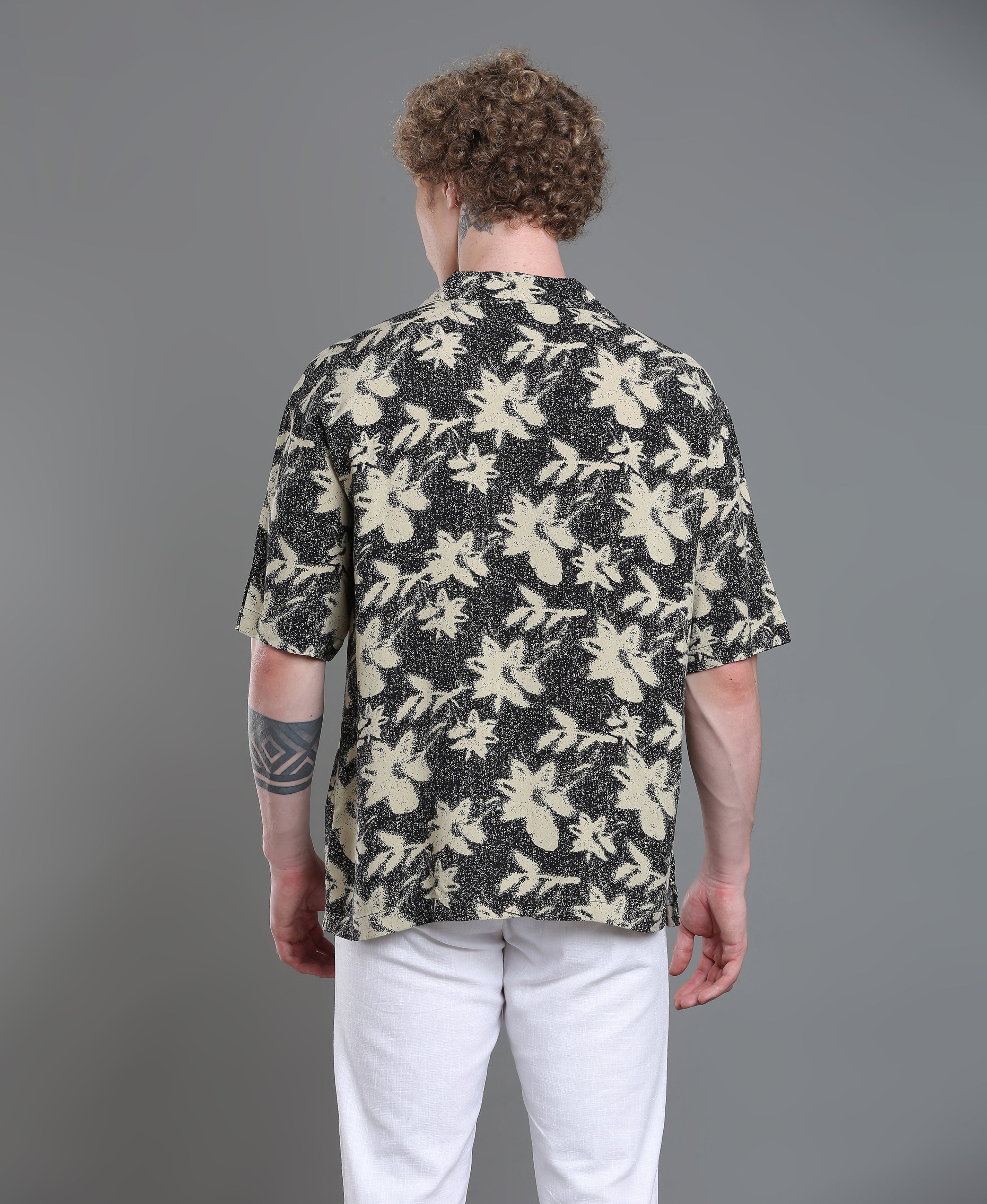Noir Print Regular Shirt For Men