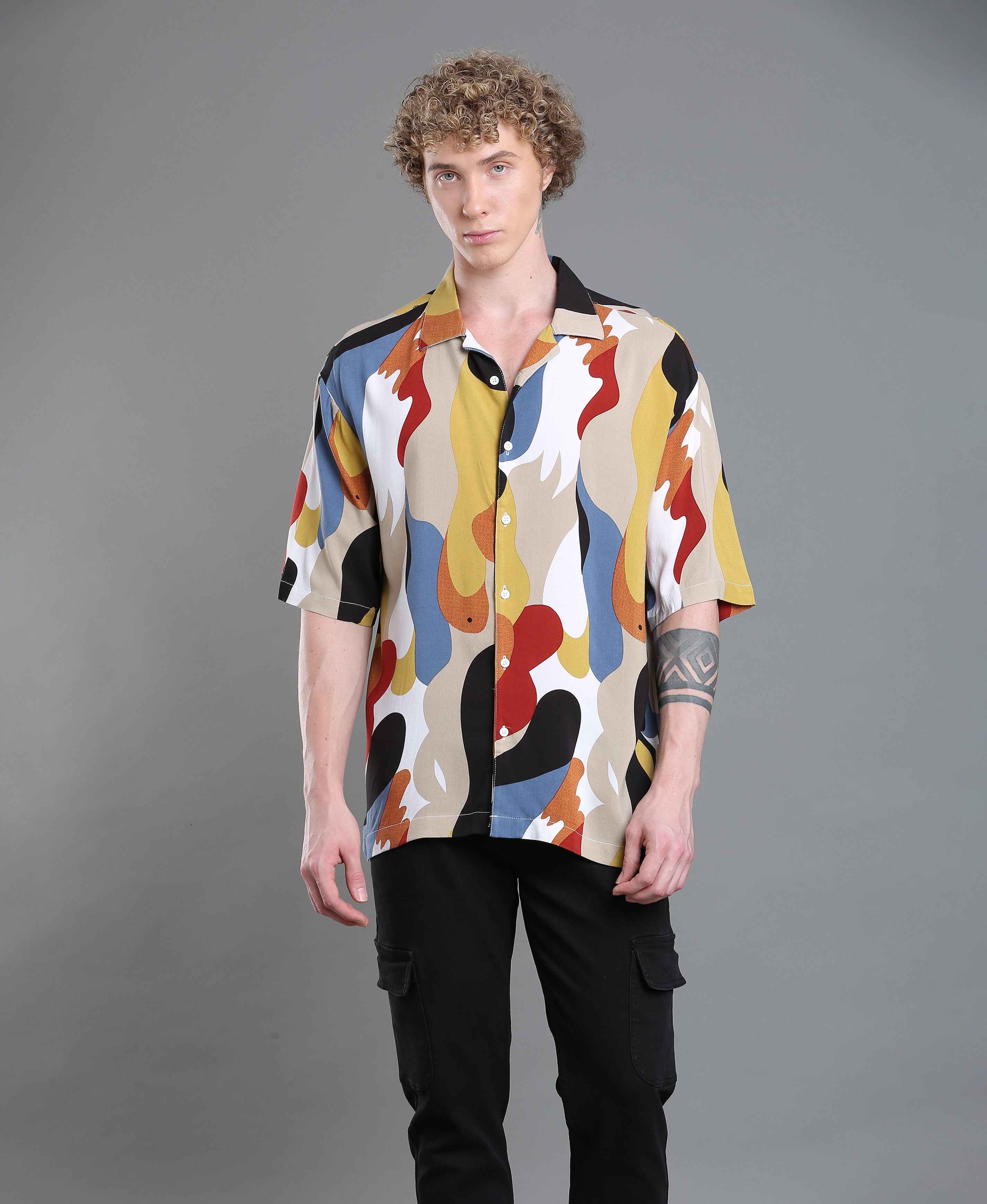 Abstract Printed Regular Shirt For Men