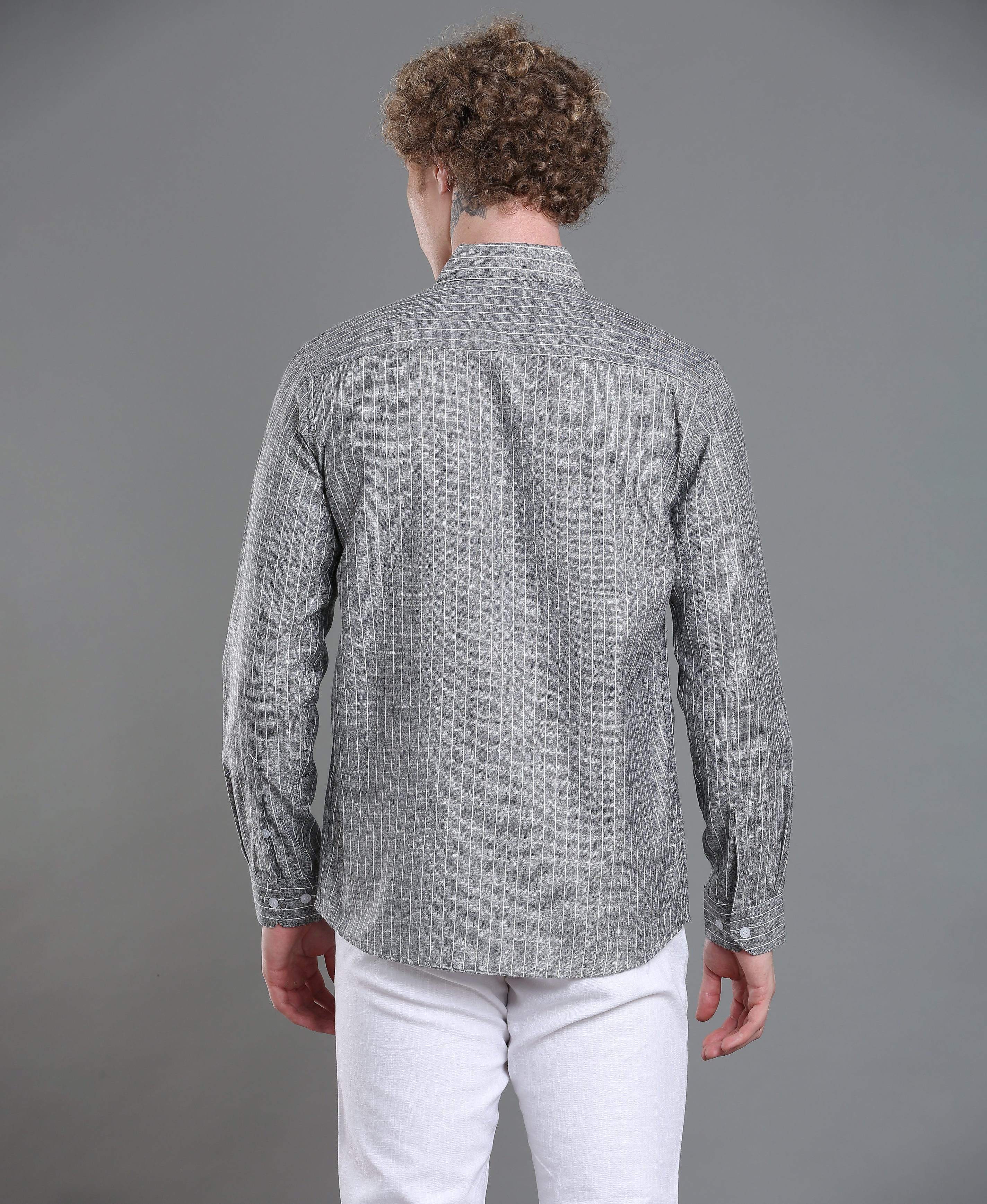 Smoke Stripe Tailored Shirt For Men