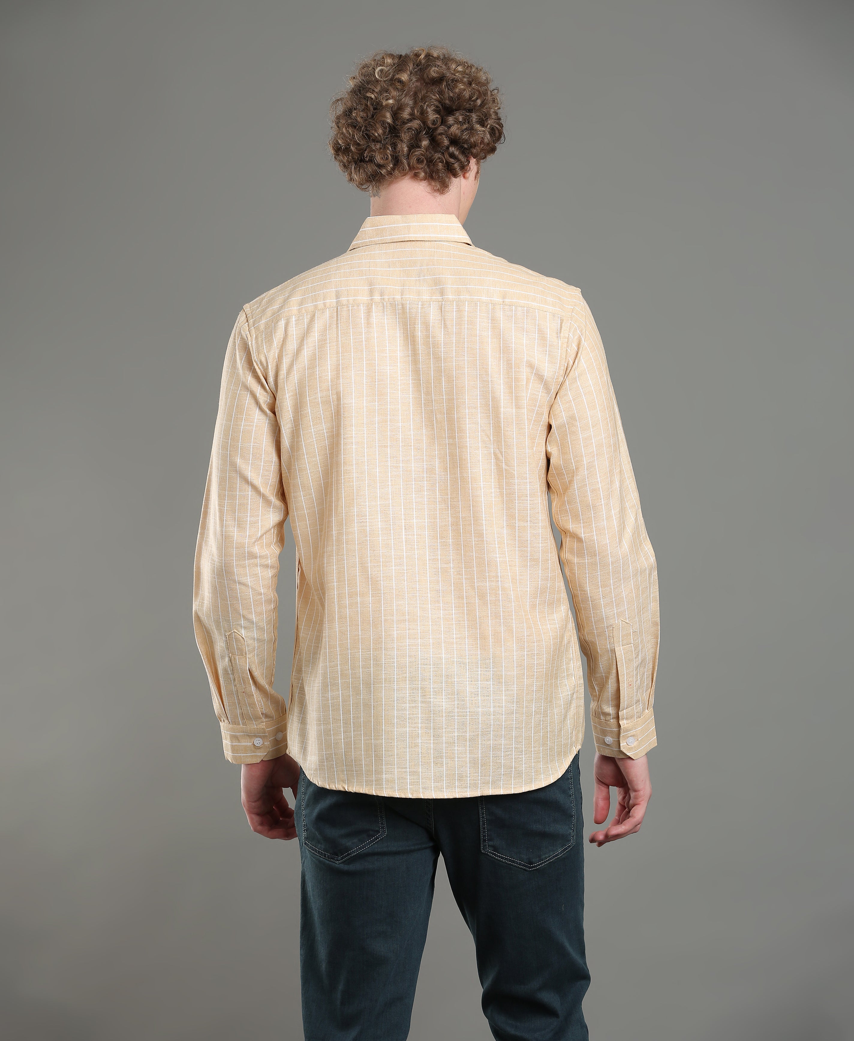 Sand Stripe Tailored Shirt For Men