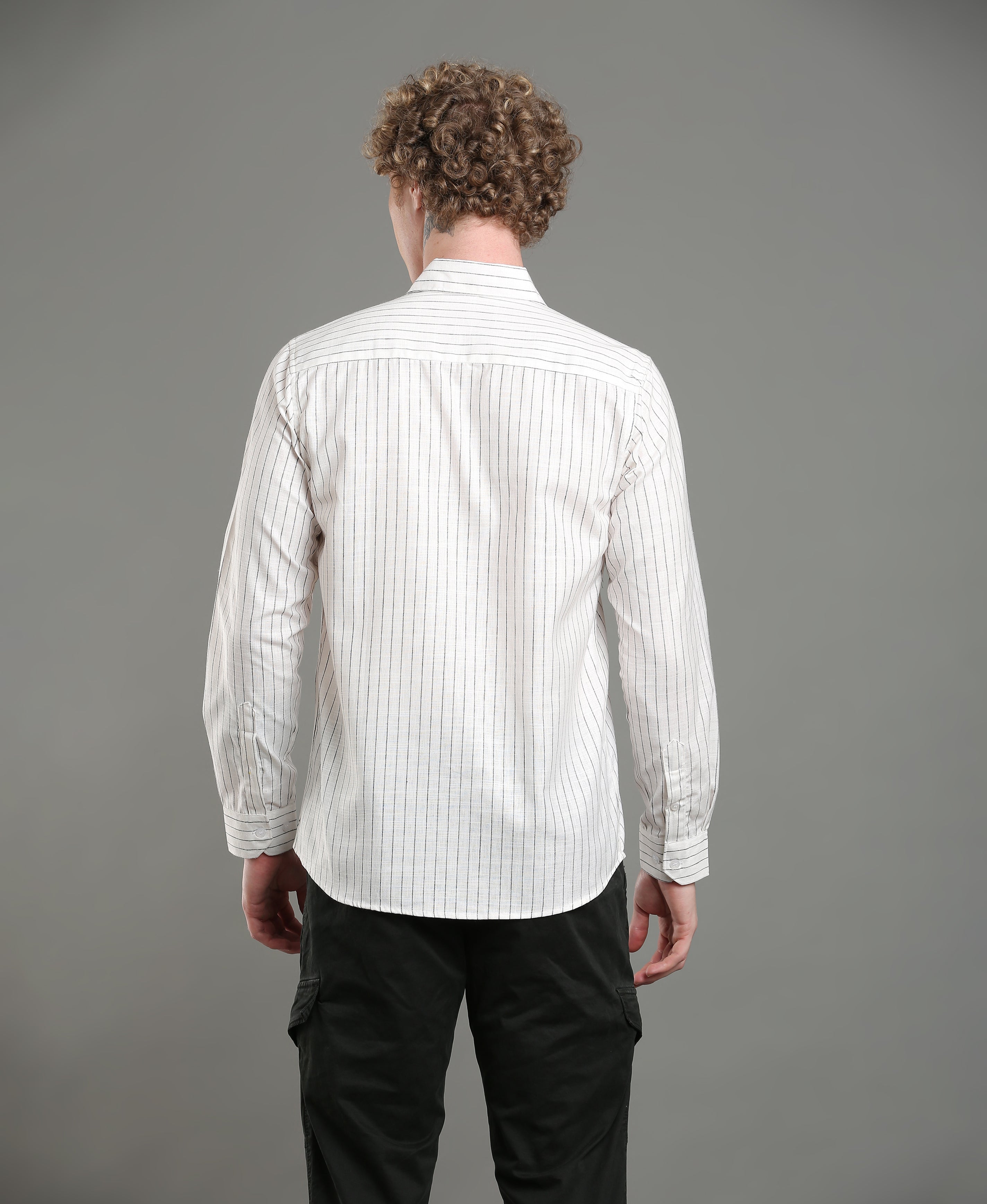 Pearl Stripe Tailored Shirt For Men
