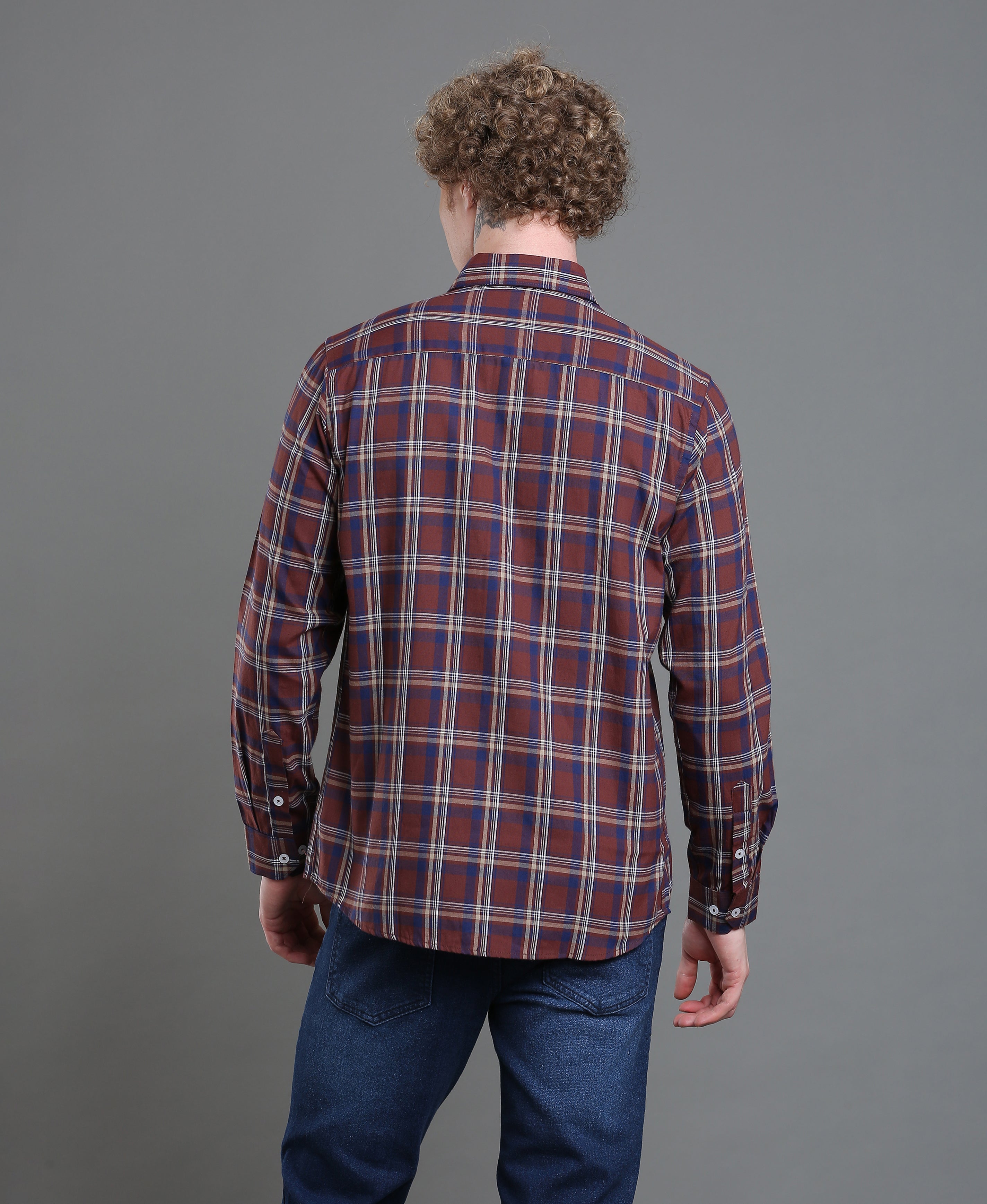 Vintage Check Tailored Shirt For Men