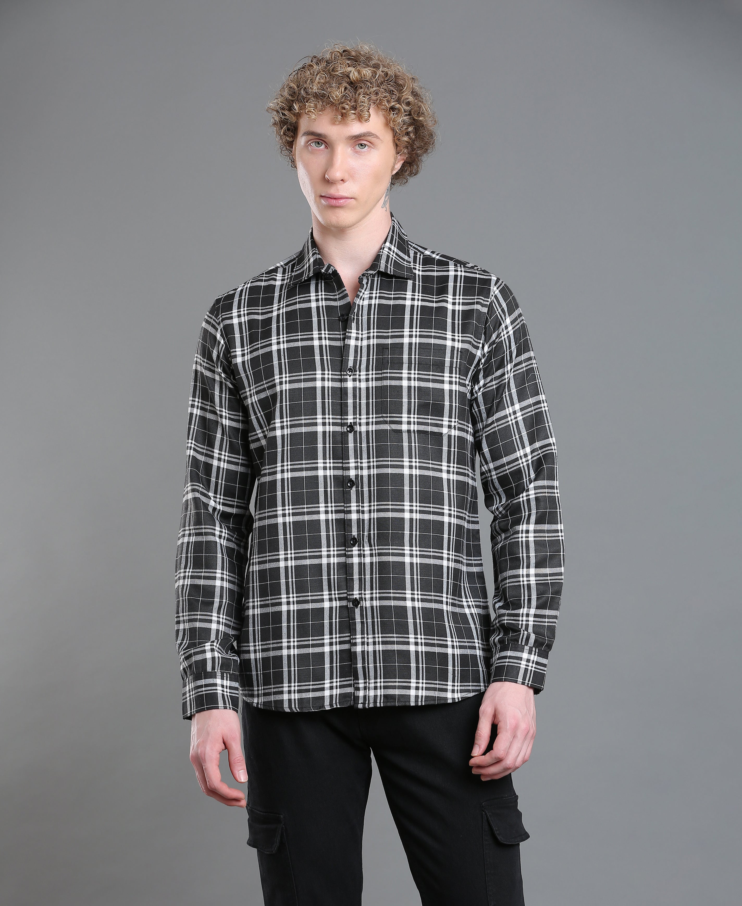 Onyx Check Tailored Shirt Men