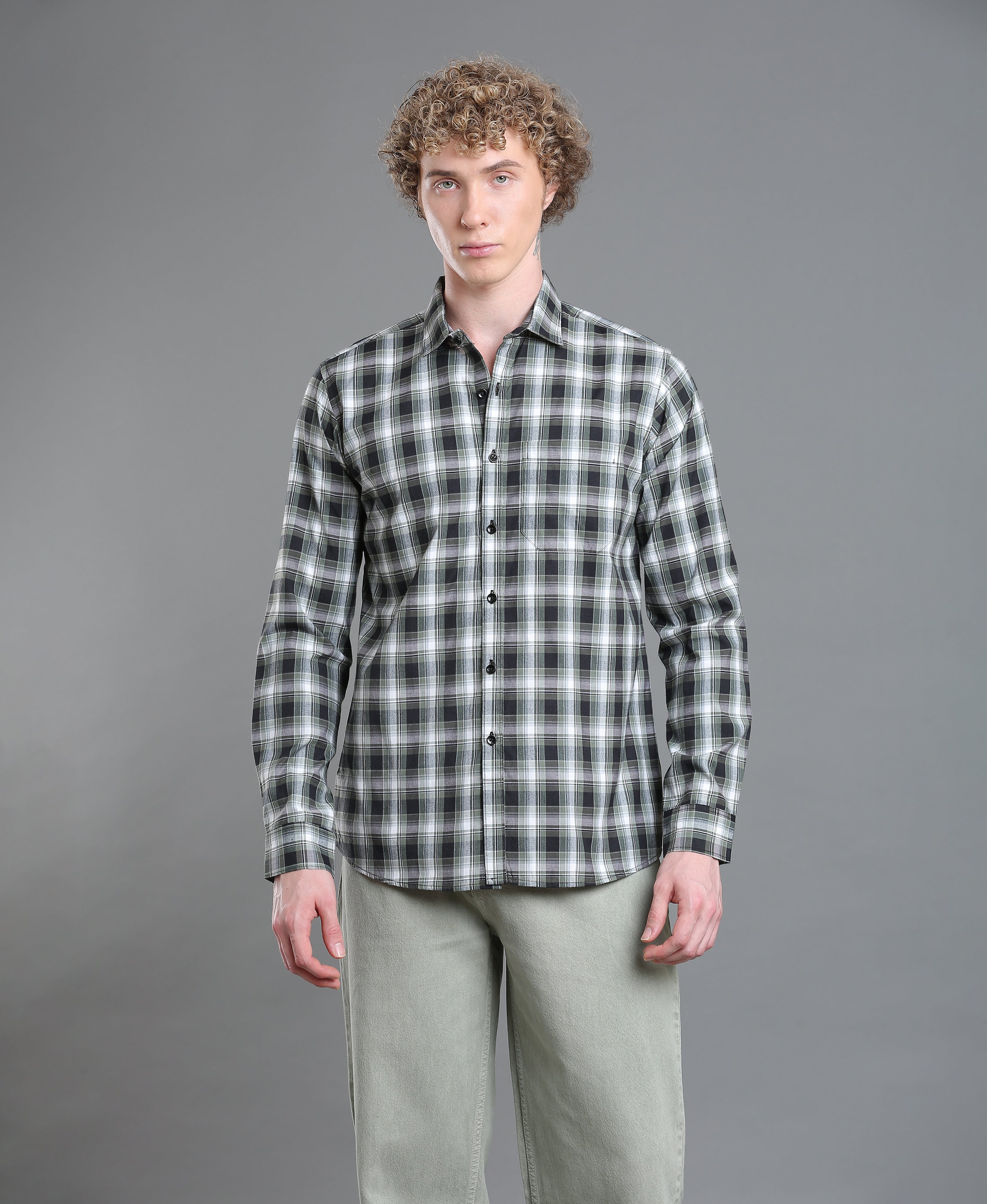 Moss Check Tailored Shirt Men