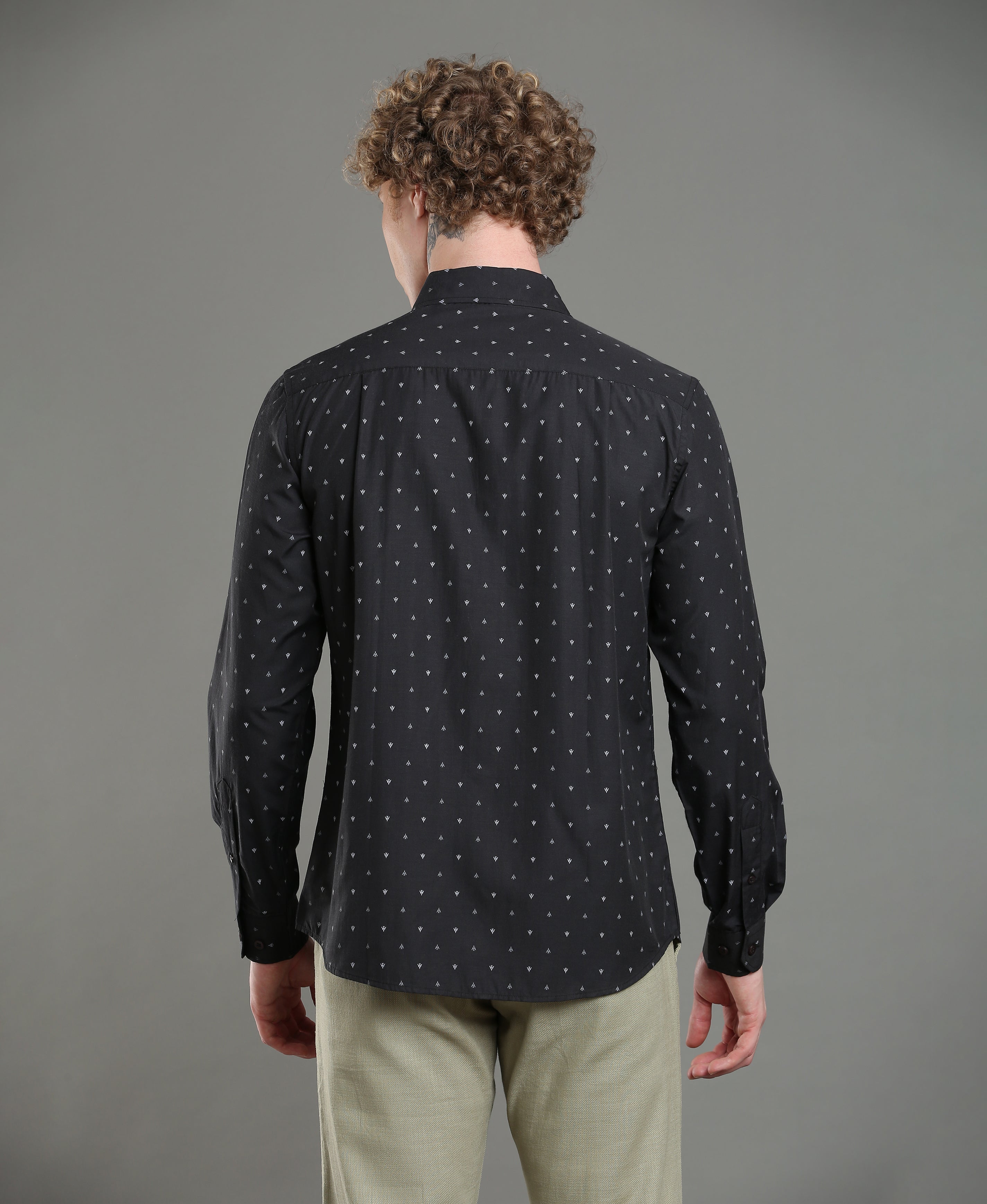 Walnut Print Tailored Shirt For Men