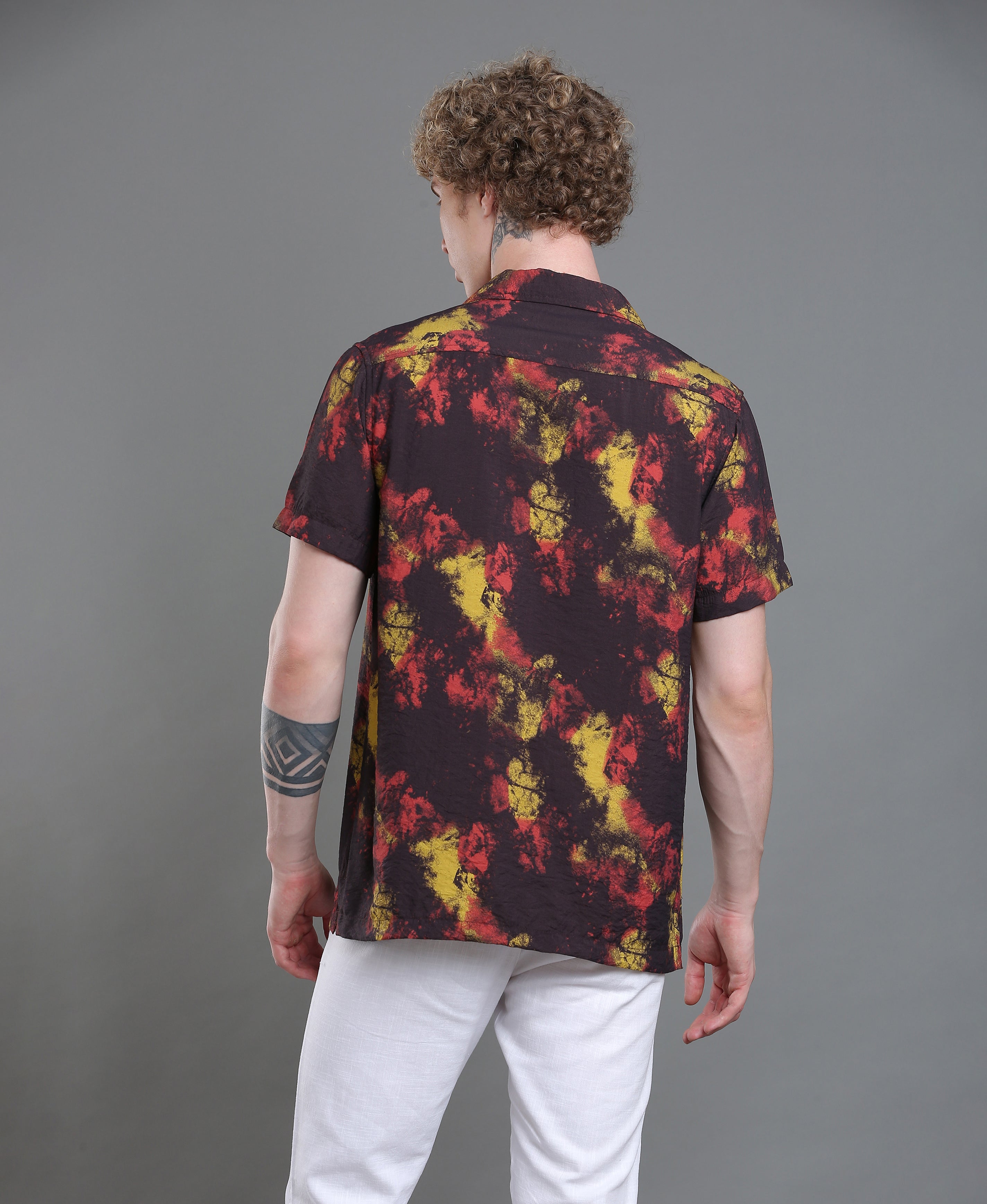 Burgundy Blend Slim Shirt For Men