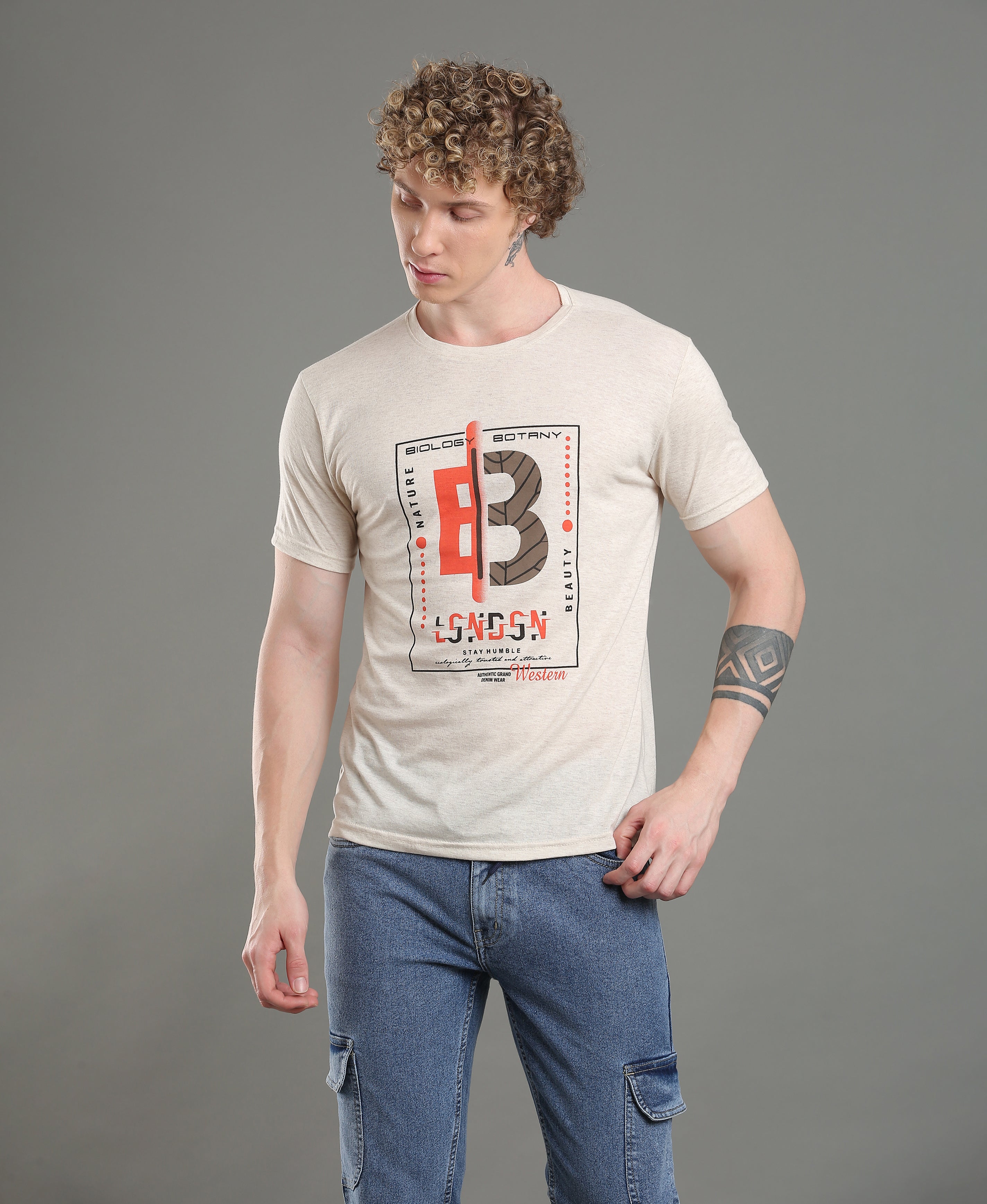 Pearl Chest Print Tee For Men