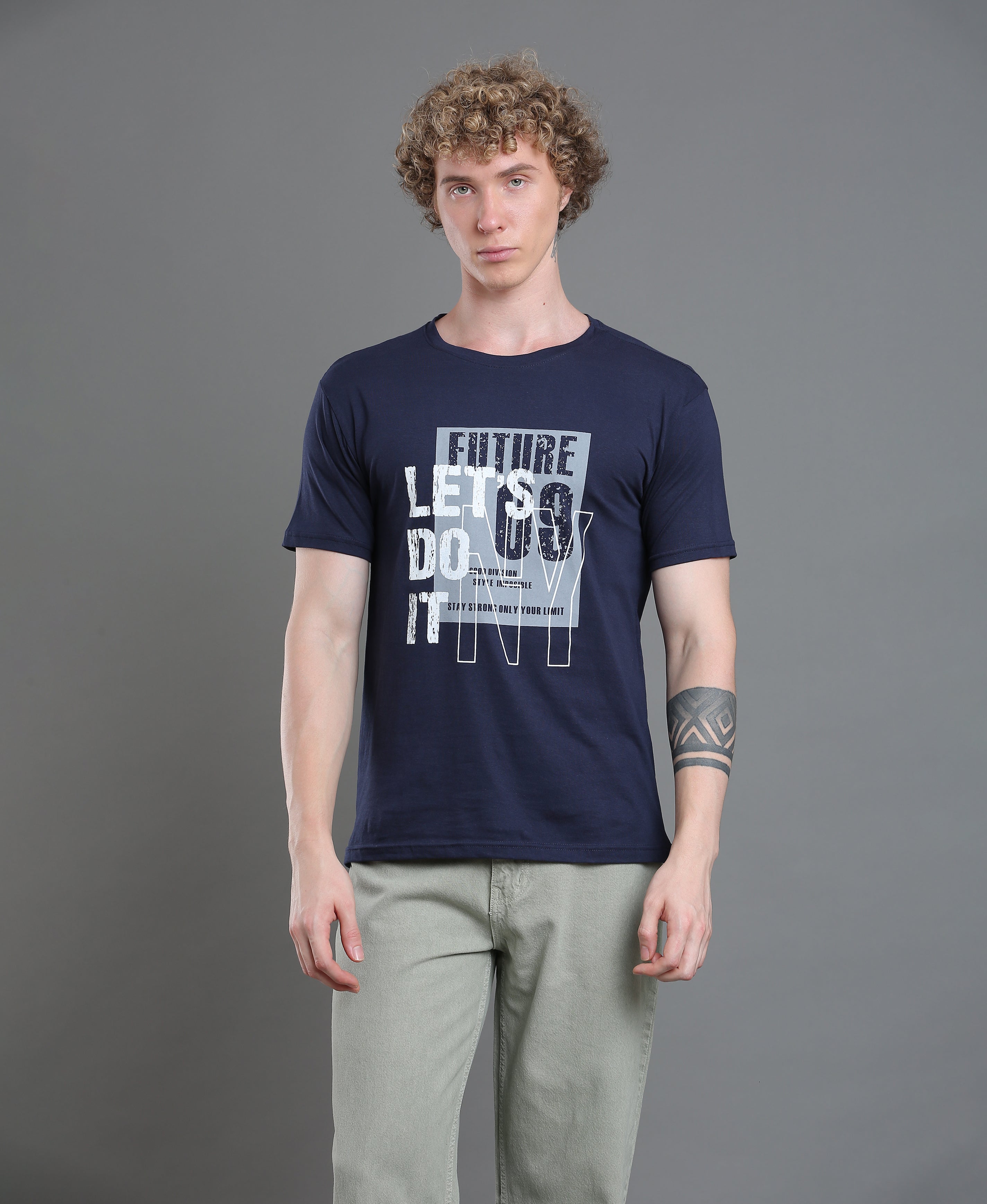 Midnight Crest Print Tee For Men