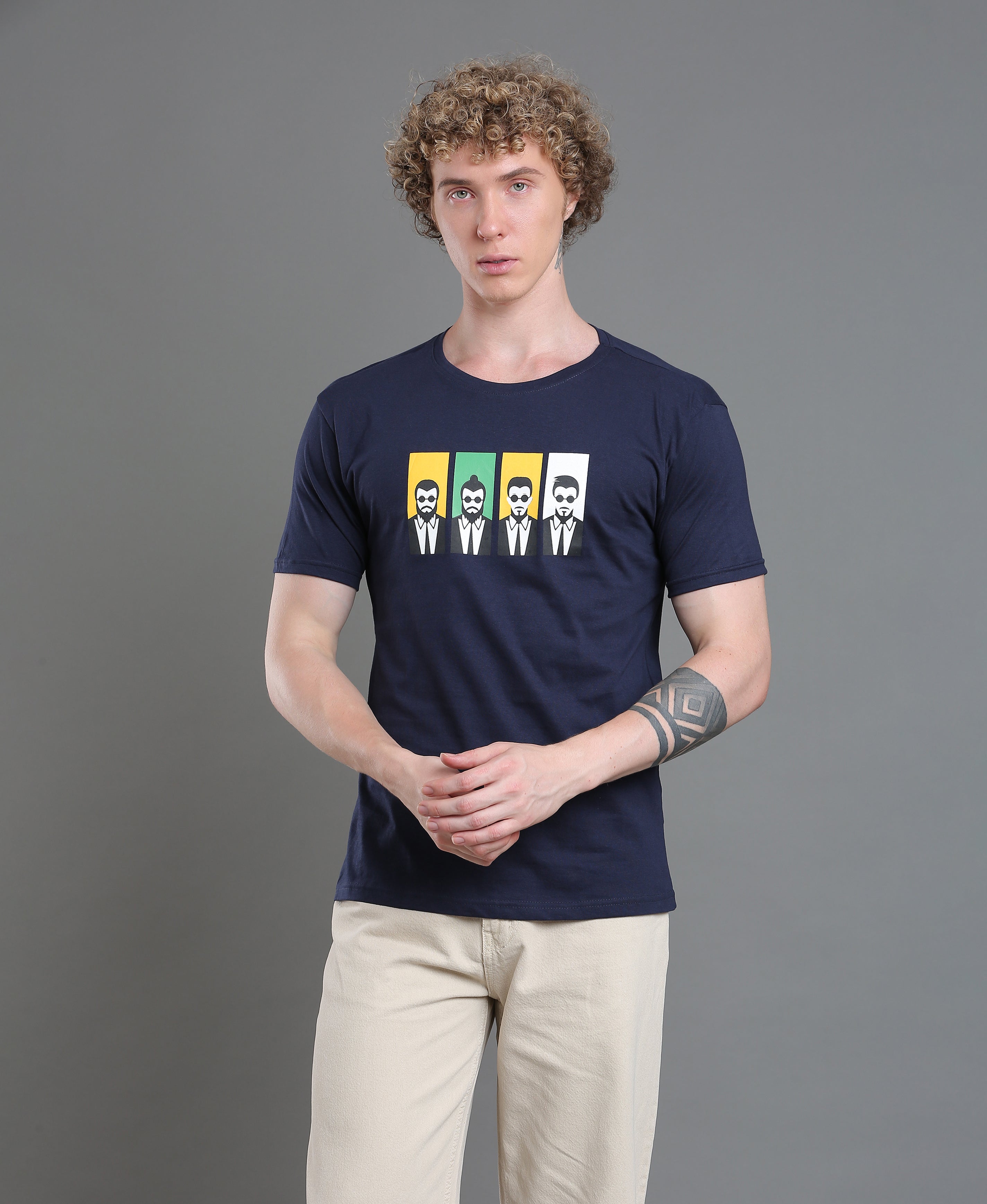 Ink Shade Chest Print Tee For Men