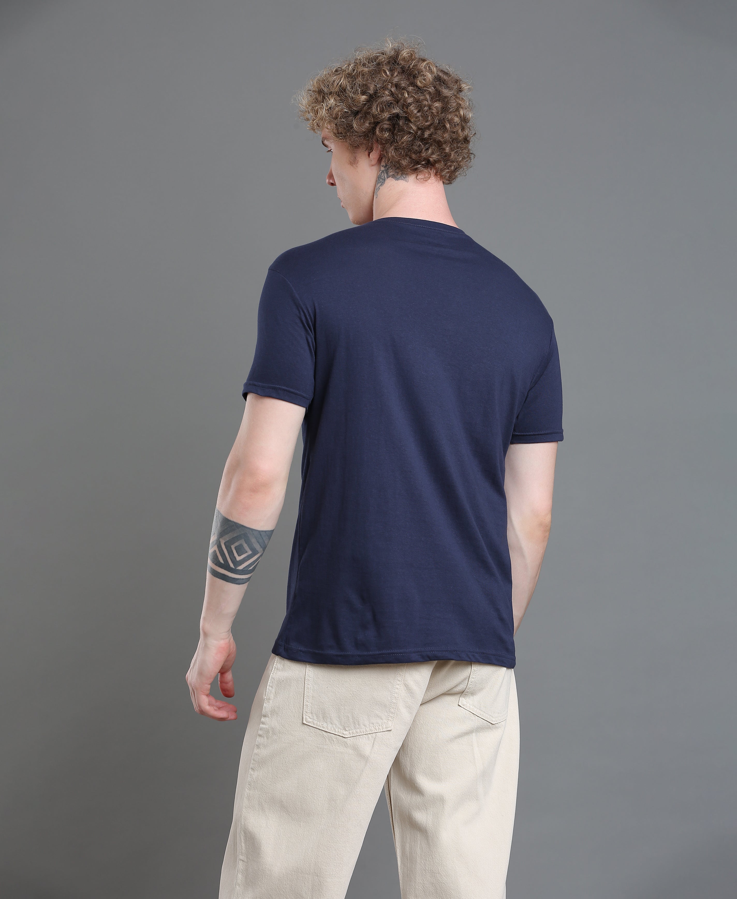 Ink Shade Chest Print Tee For Men