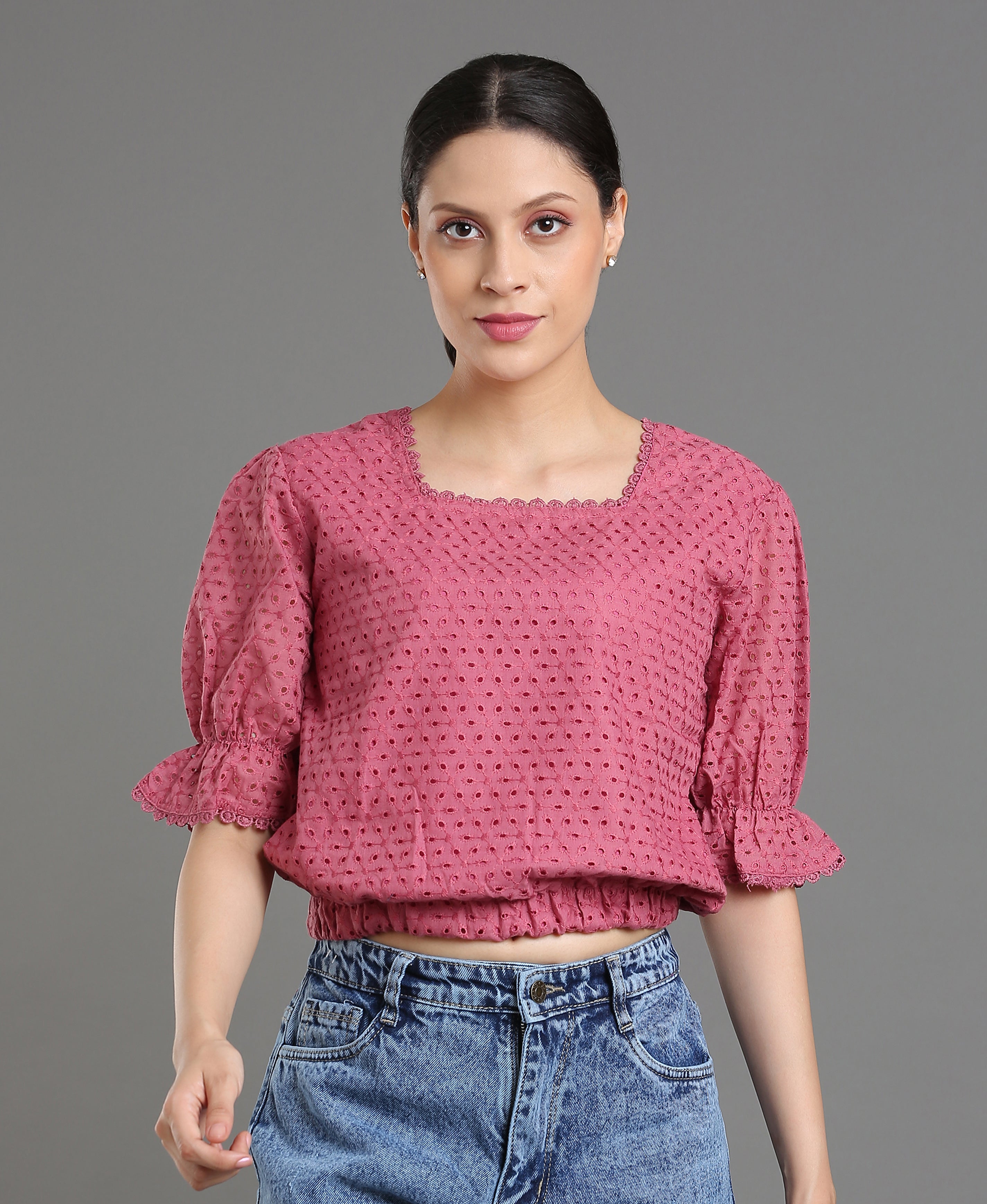 Onion Lace Blend Crop Top For Women