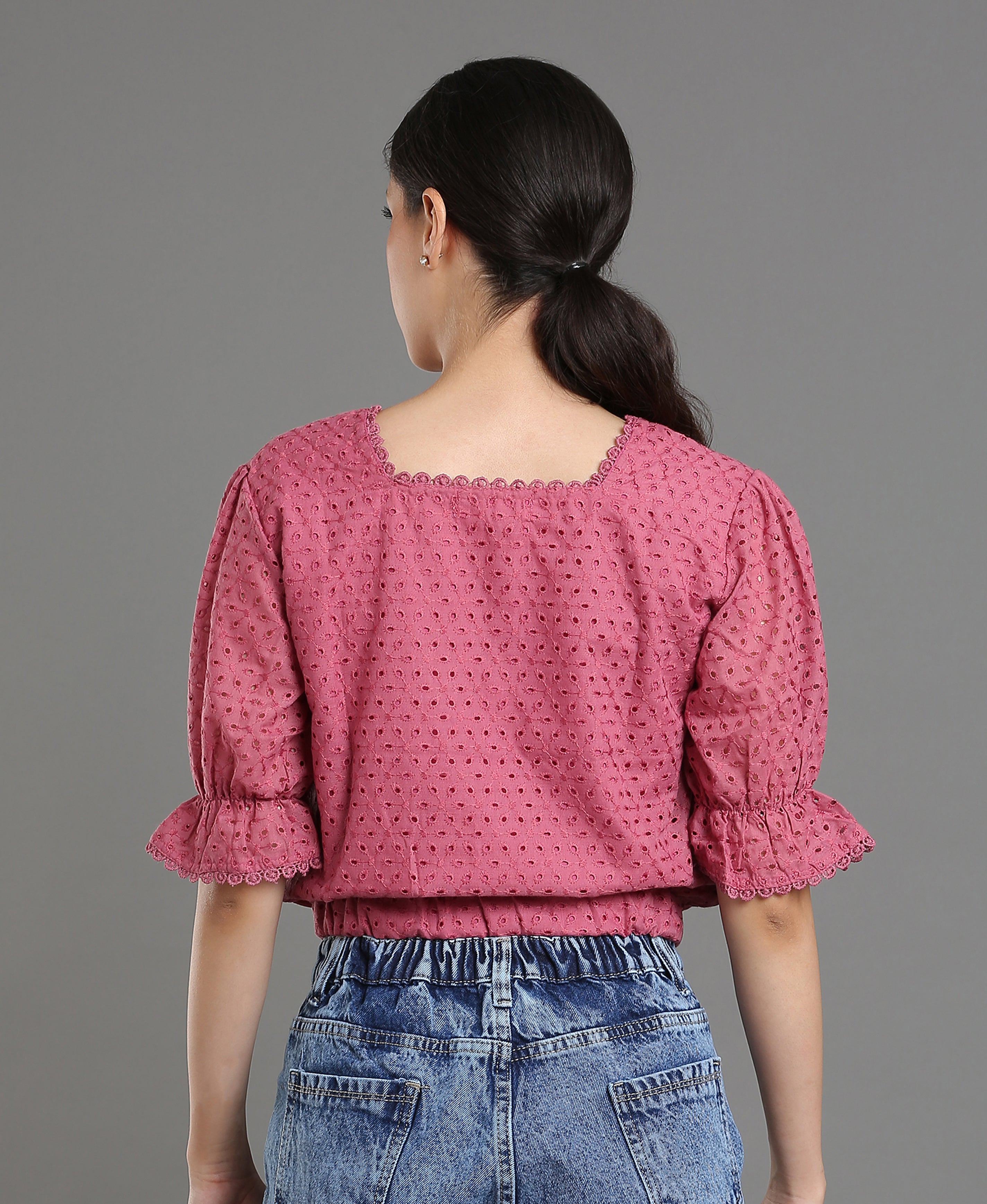 Onion Lace Blend Crop Top For Women