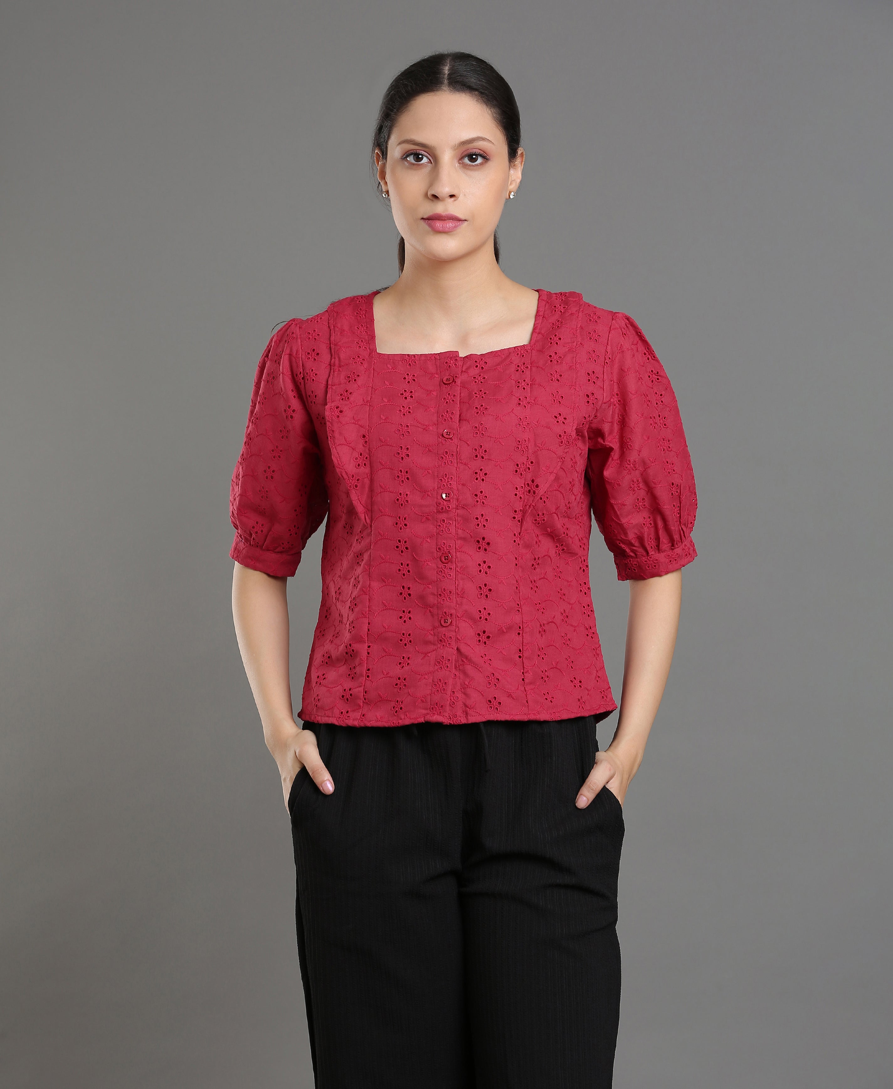 Wine Blend Crop Top For Women