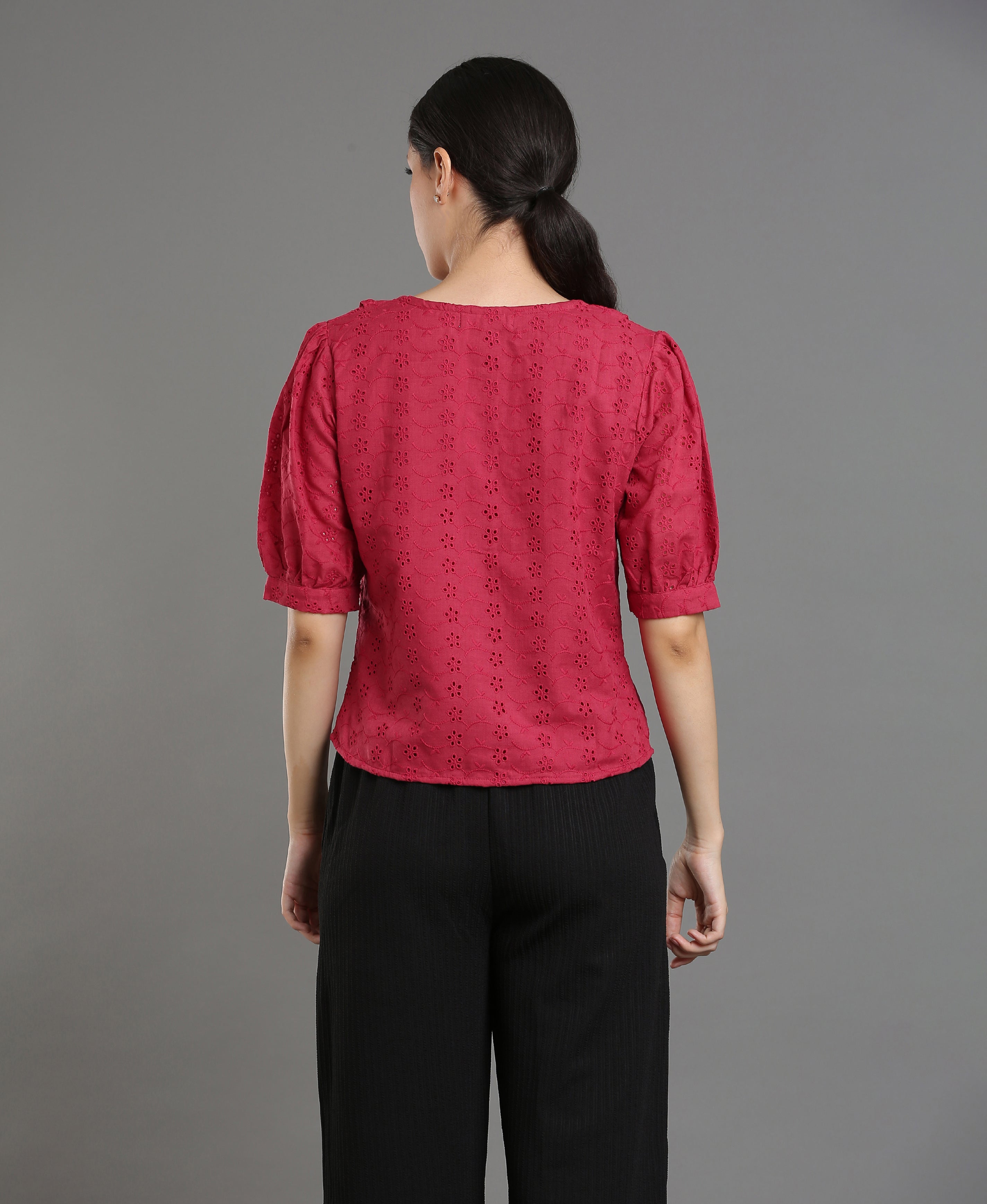 Wine Blend Crop Top For Women