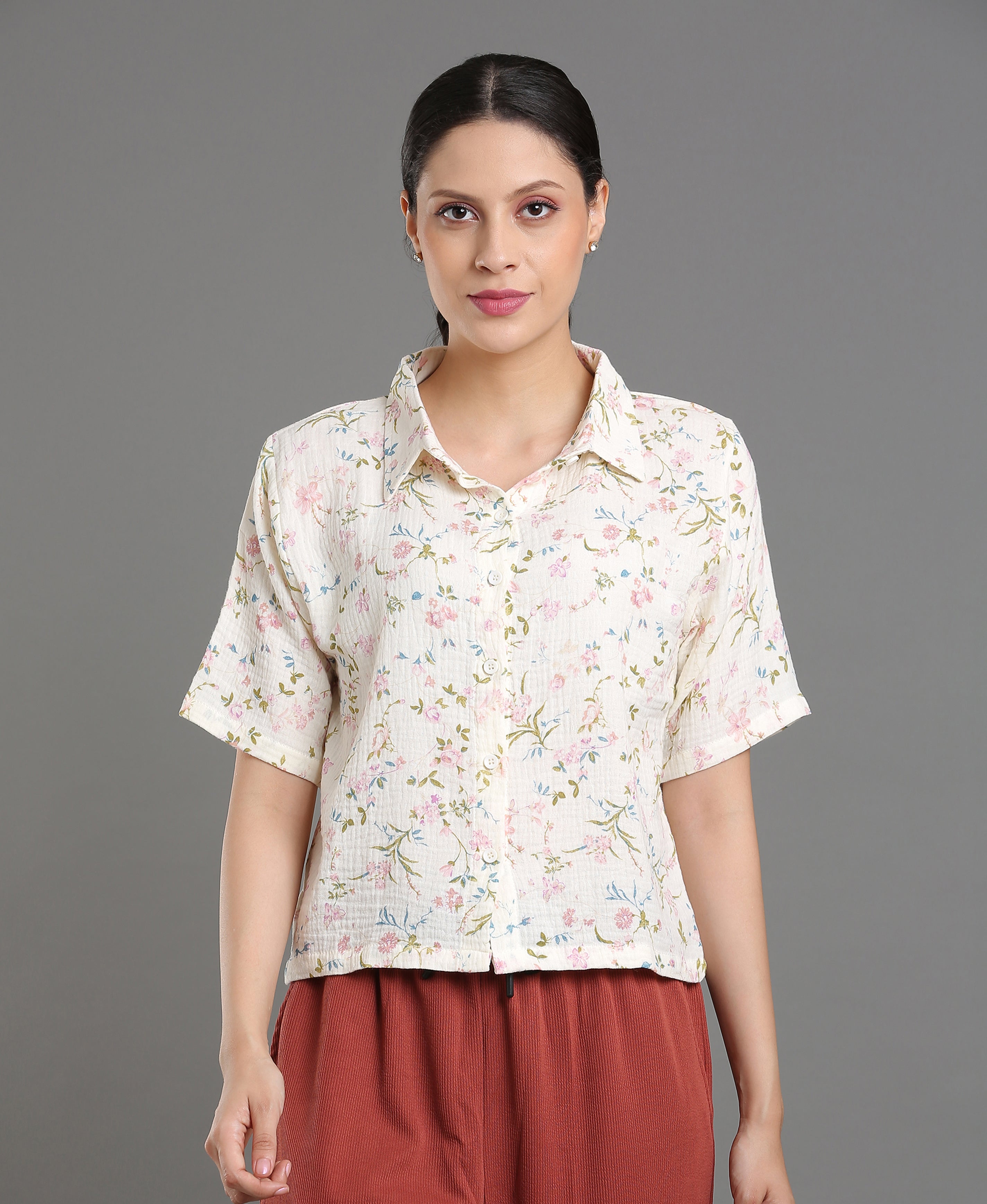 Snow Rib Knit Crop Top For Women