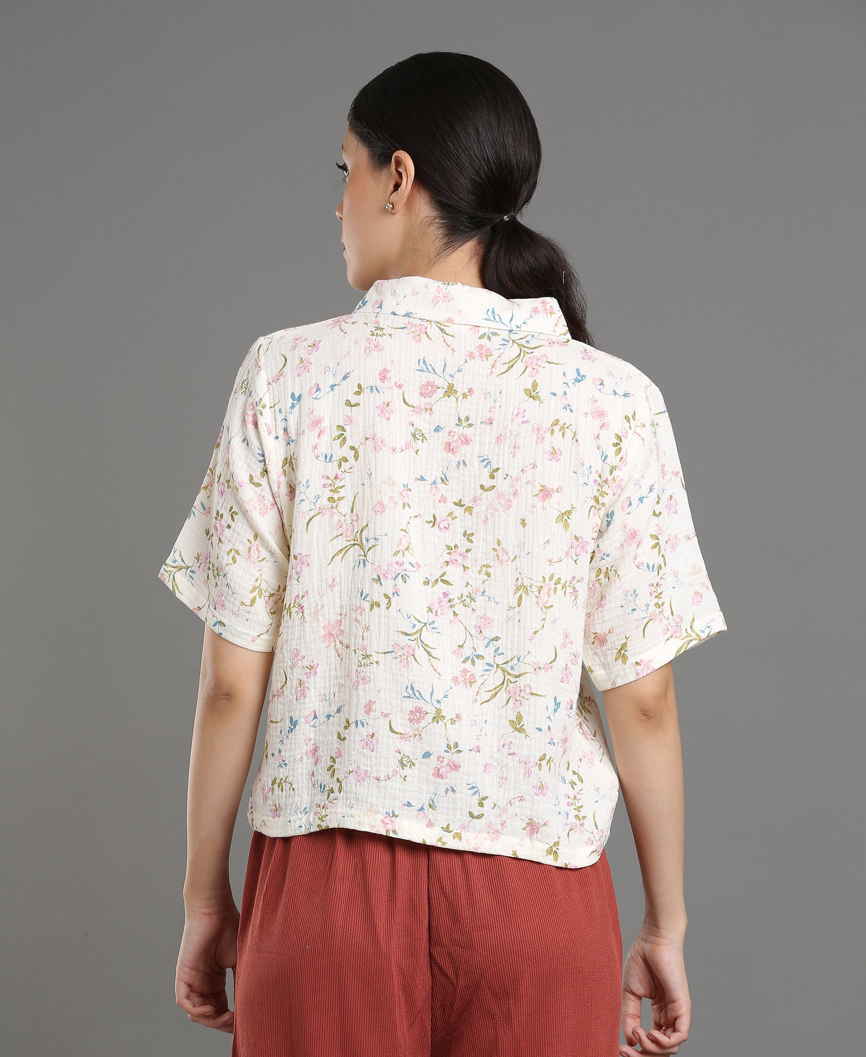 Snow Rib Knit Crop Top For Women