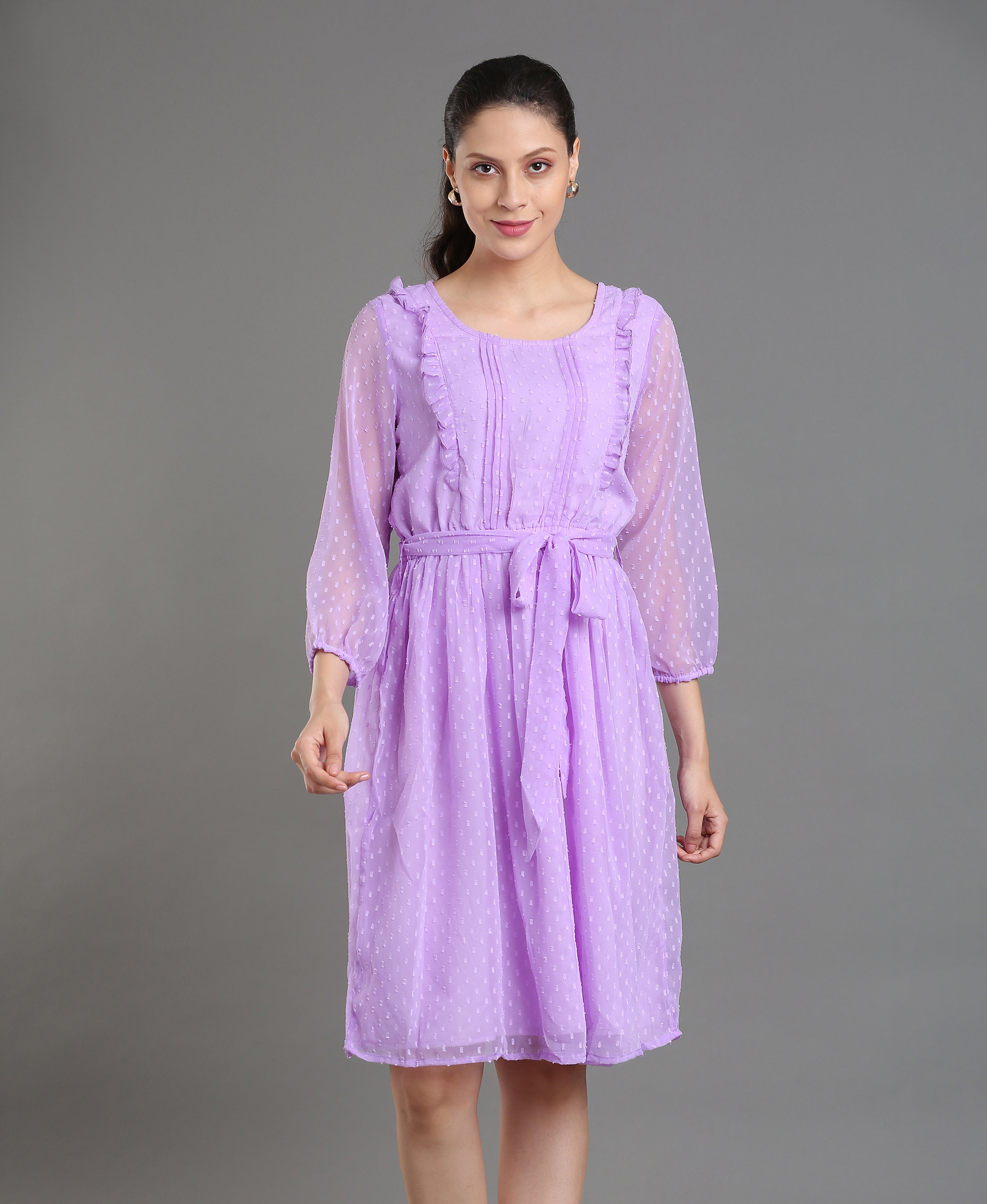 Lilac Layers Short Dress For Women