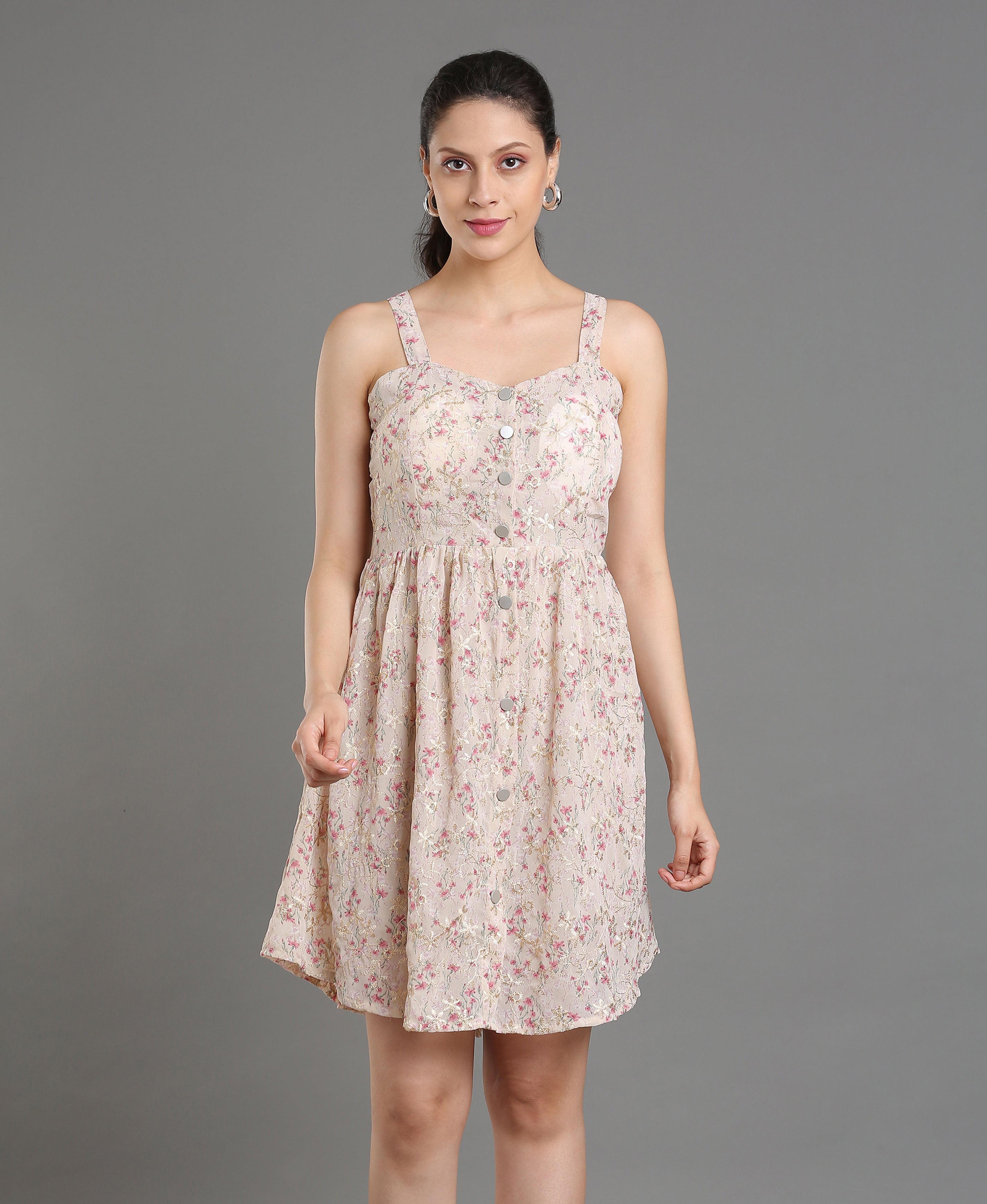Blush Bloom Georgette Dress For Women