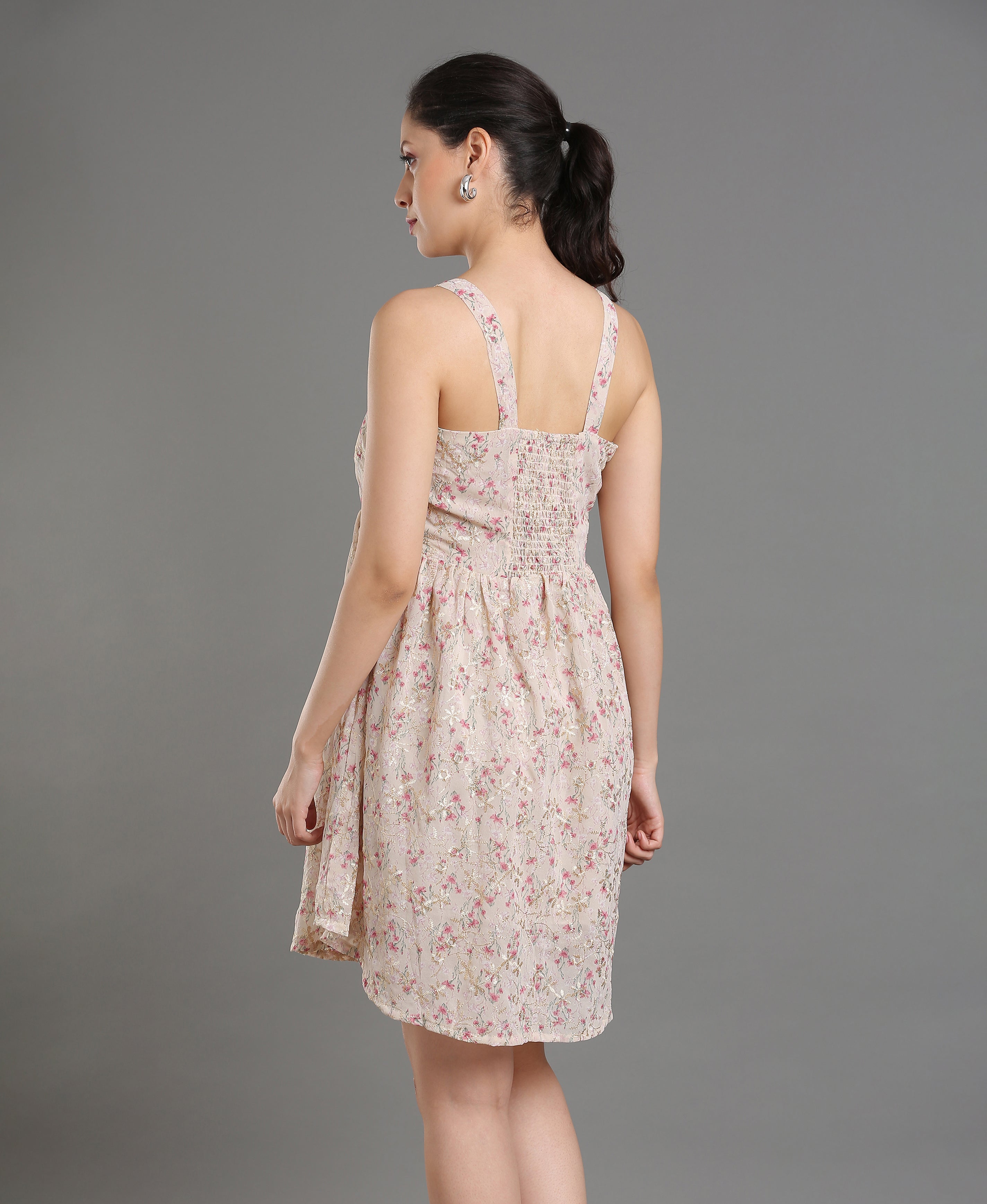 Blush Bloom Georgette Dress For Women