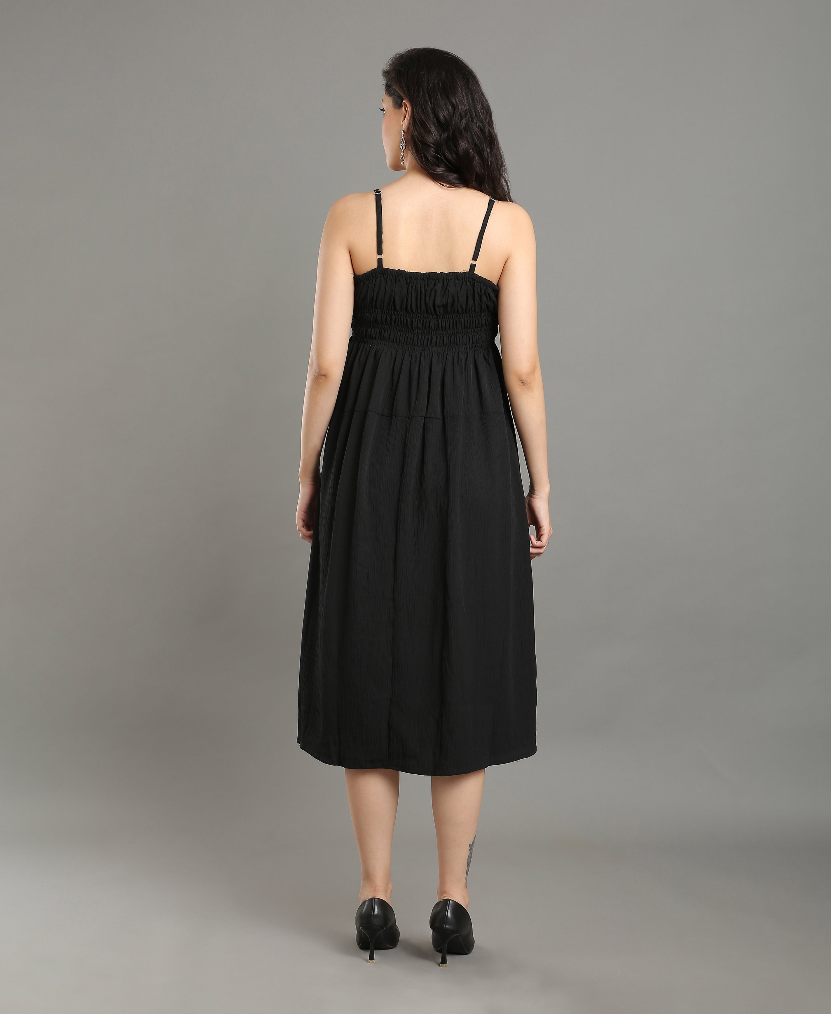 Noir Cotton Day Dress For Women