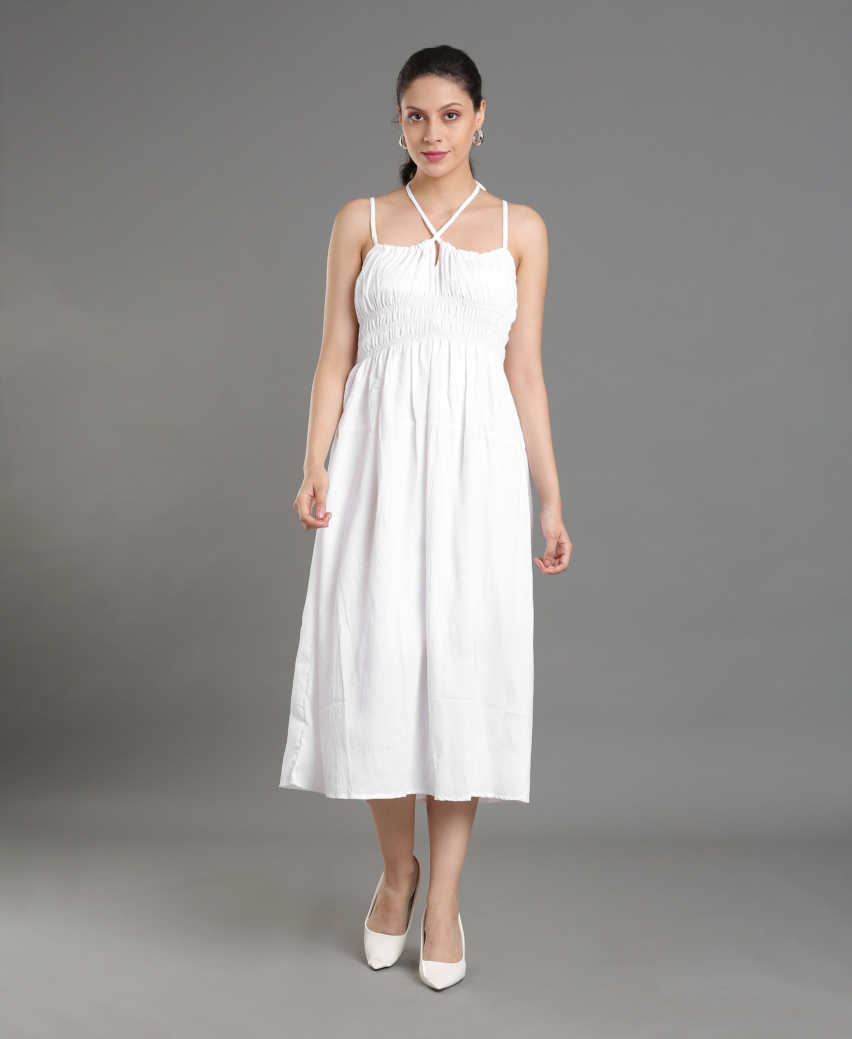 Snow Cotton Day Dress For Women