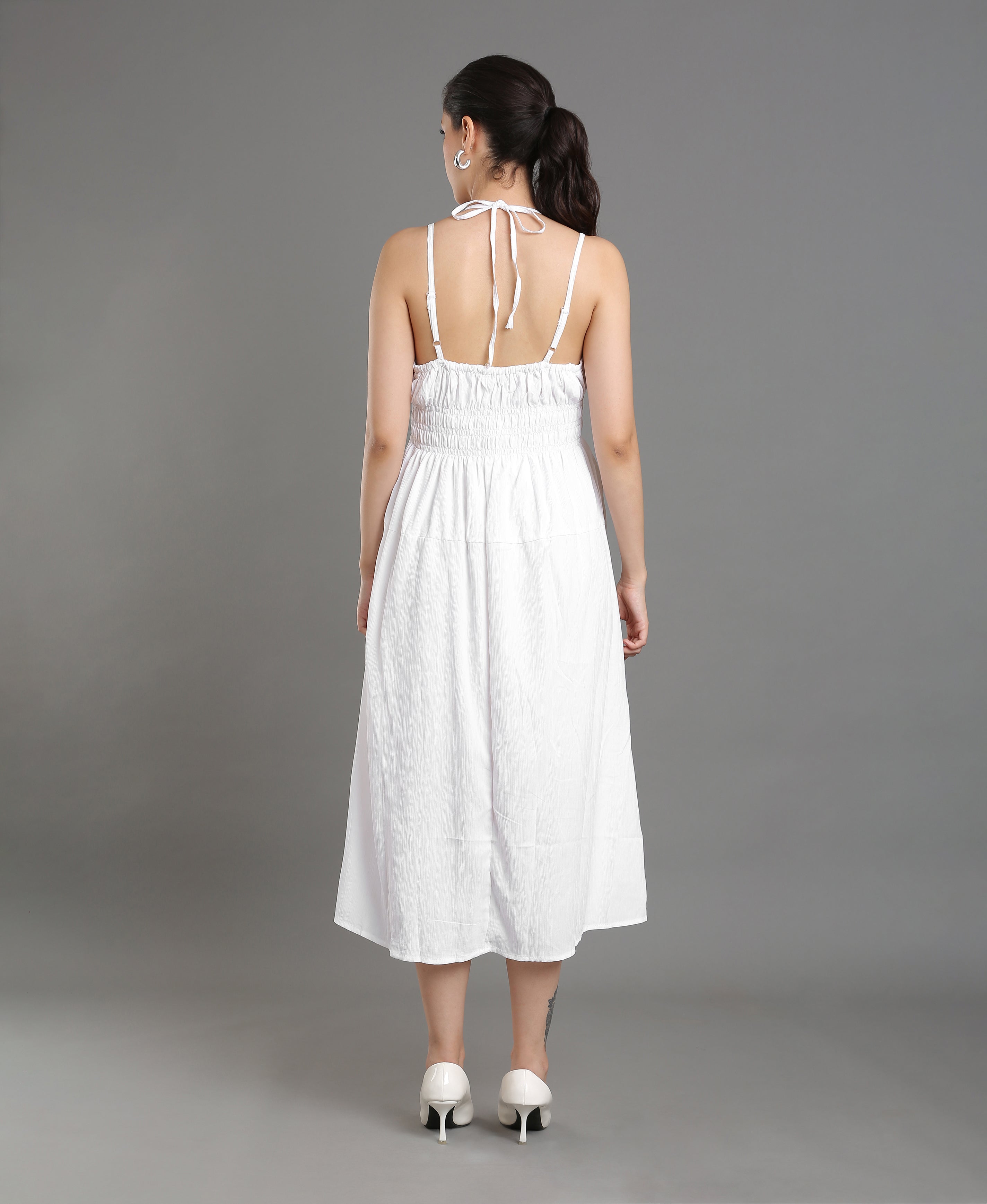 Snow Cotton Day Dress For Women