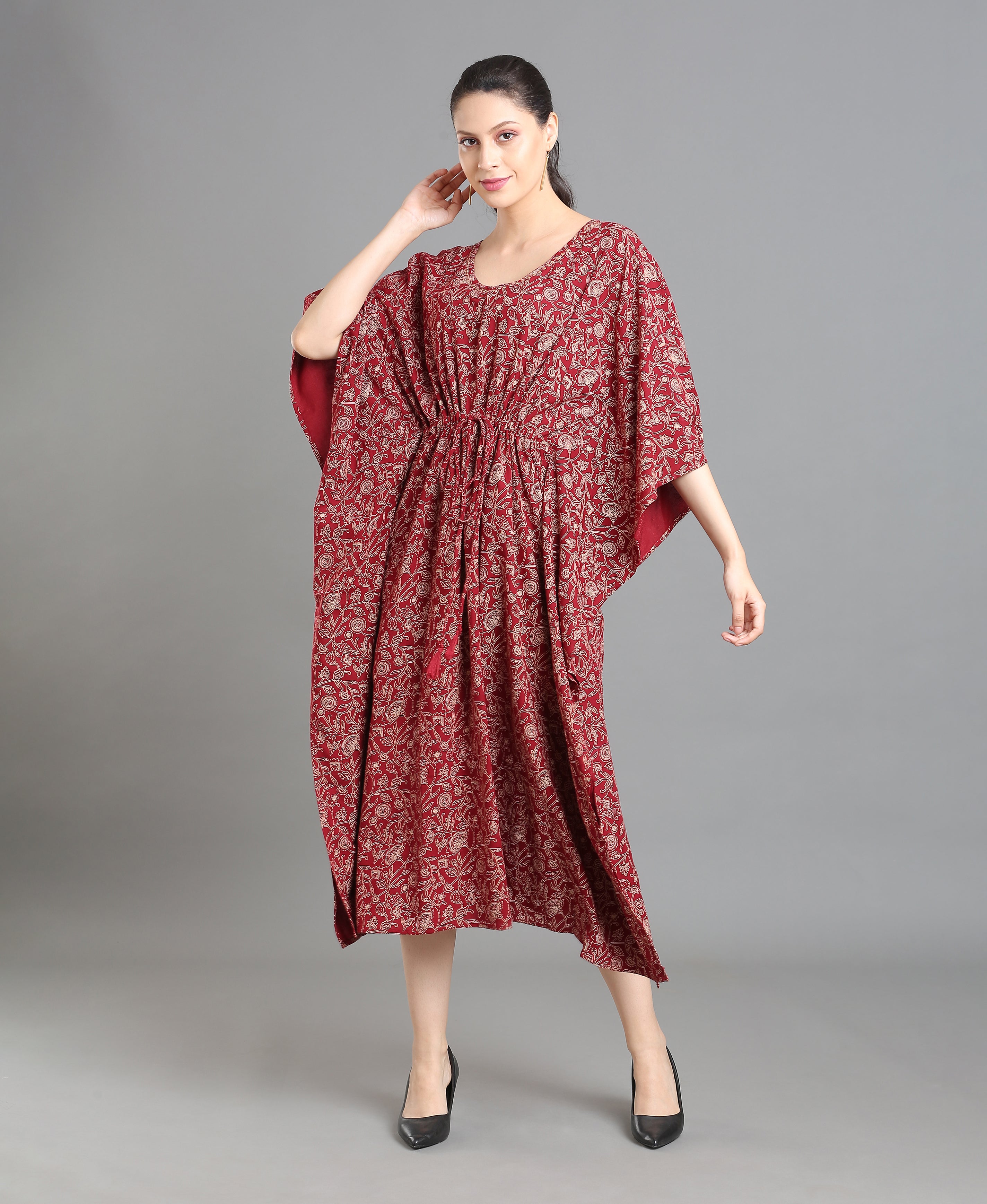 Scarlet Bloom Rayon Kaftan For Women