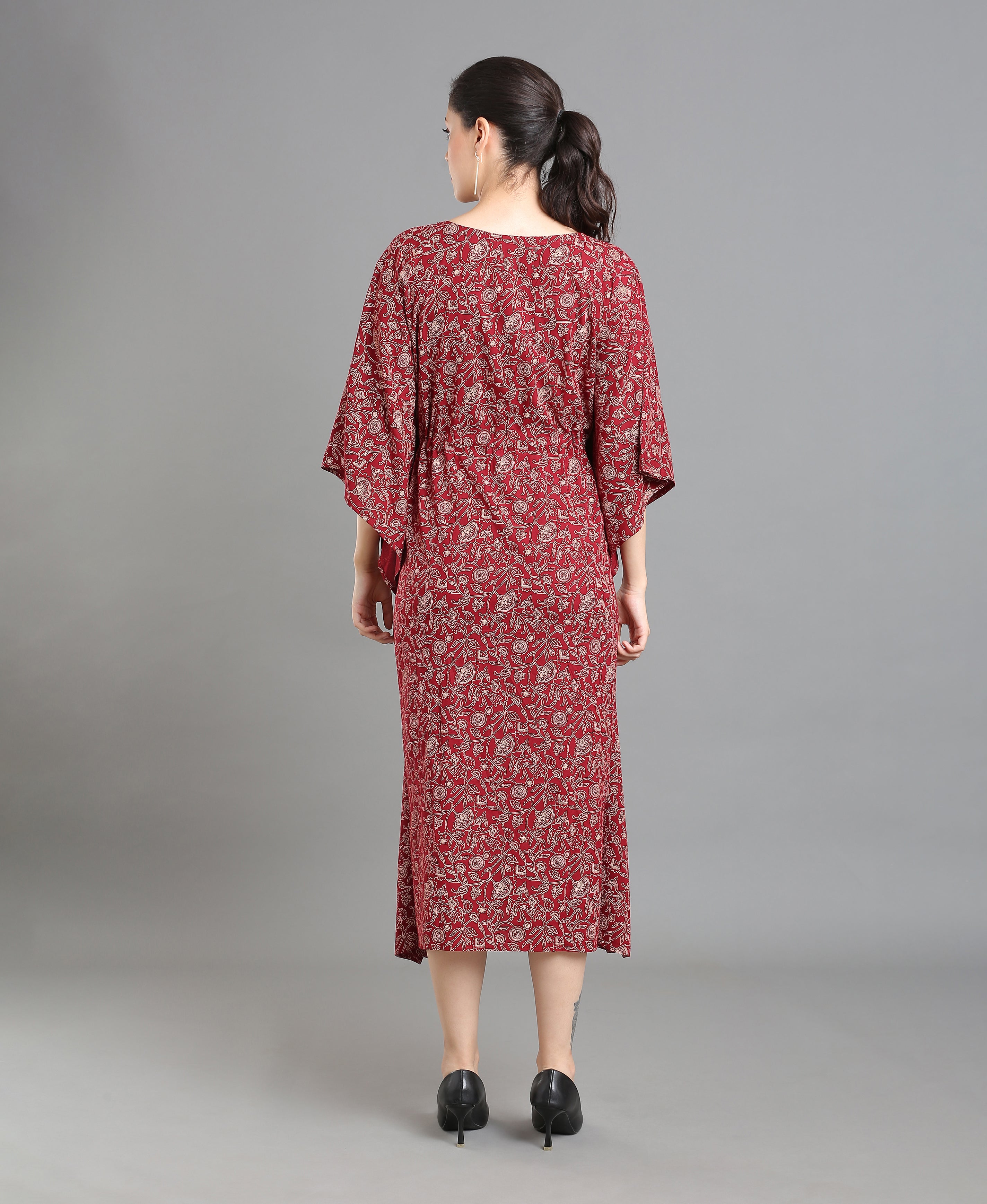 Scarlet Bloom Rayon Kaftan For Women