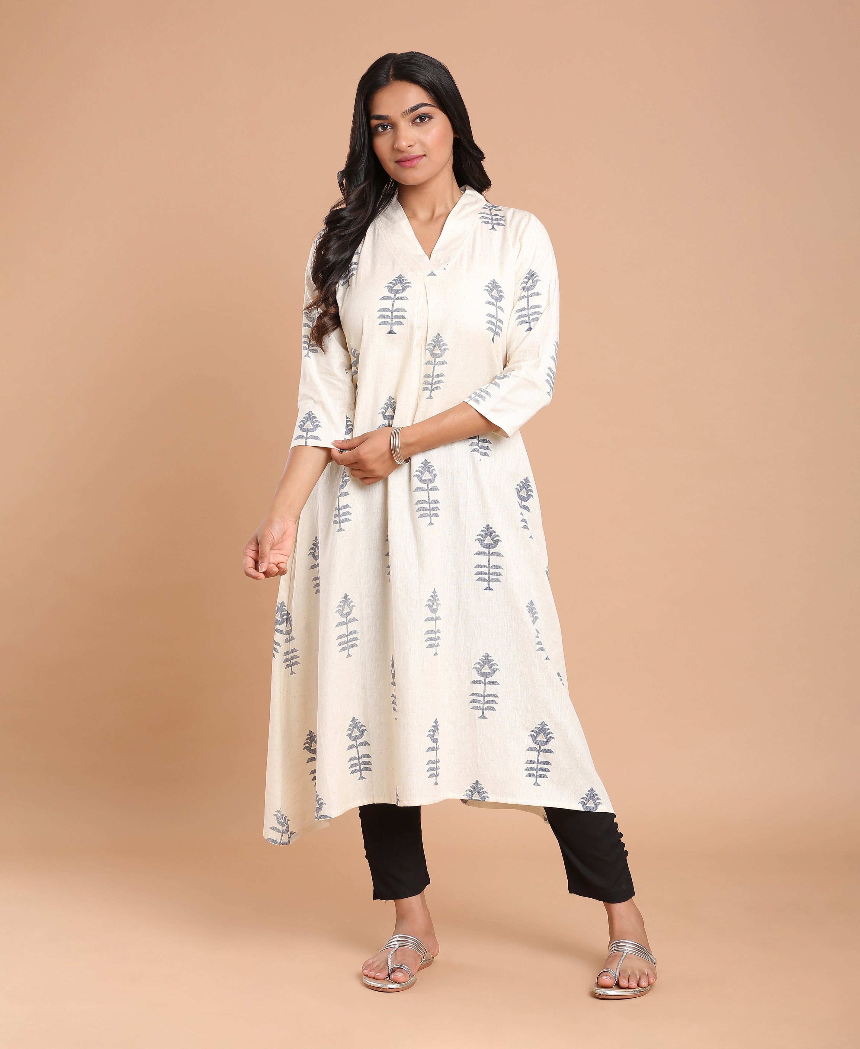 Snow Blossom Printed Kurti For Women