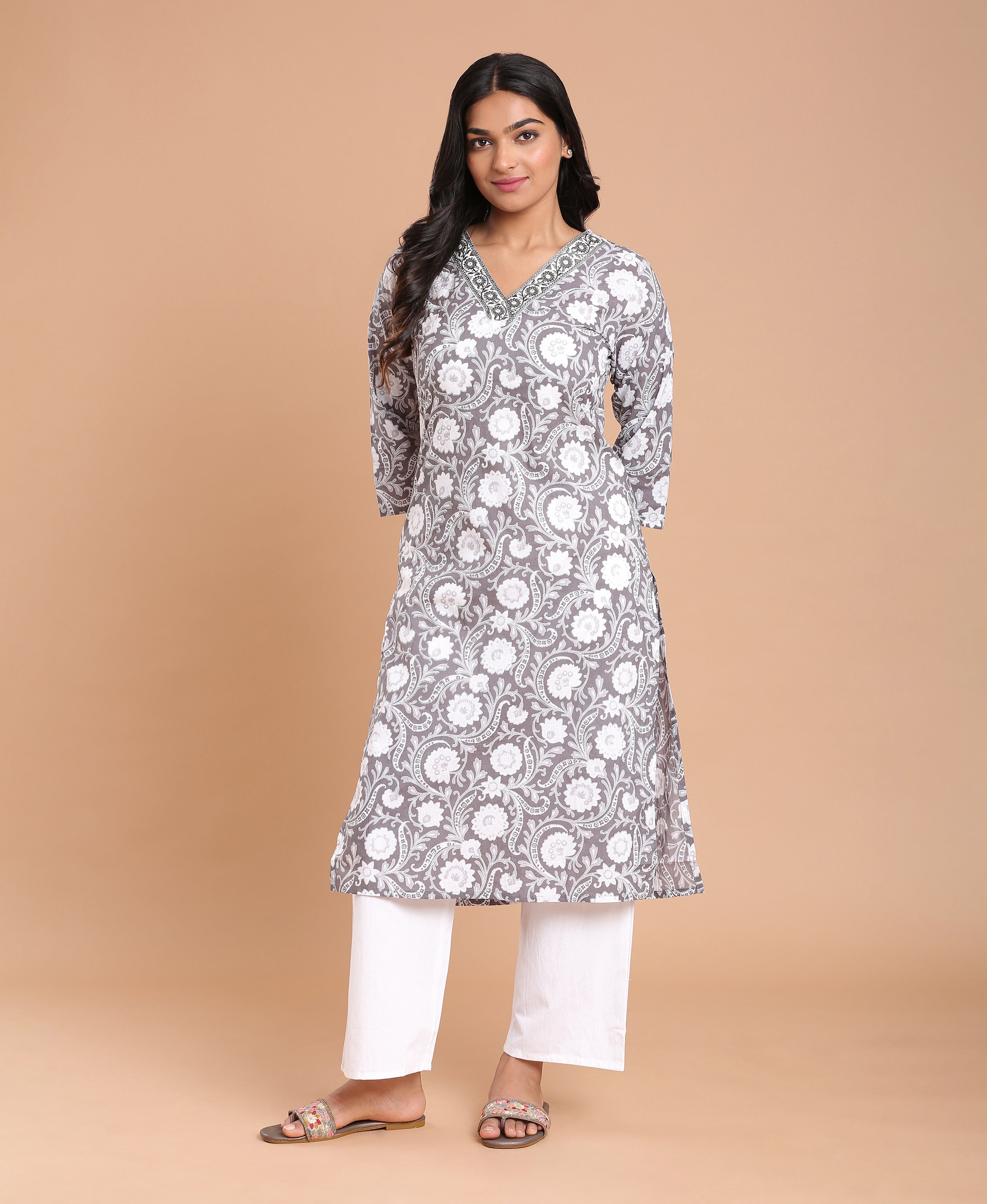 Ash Bloom Straight Kurti For Women