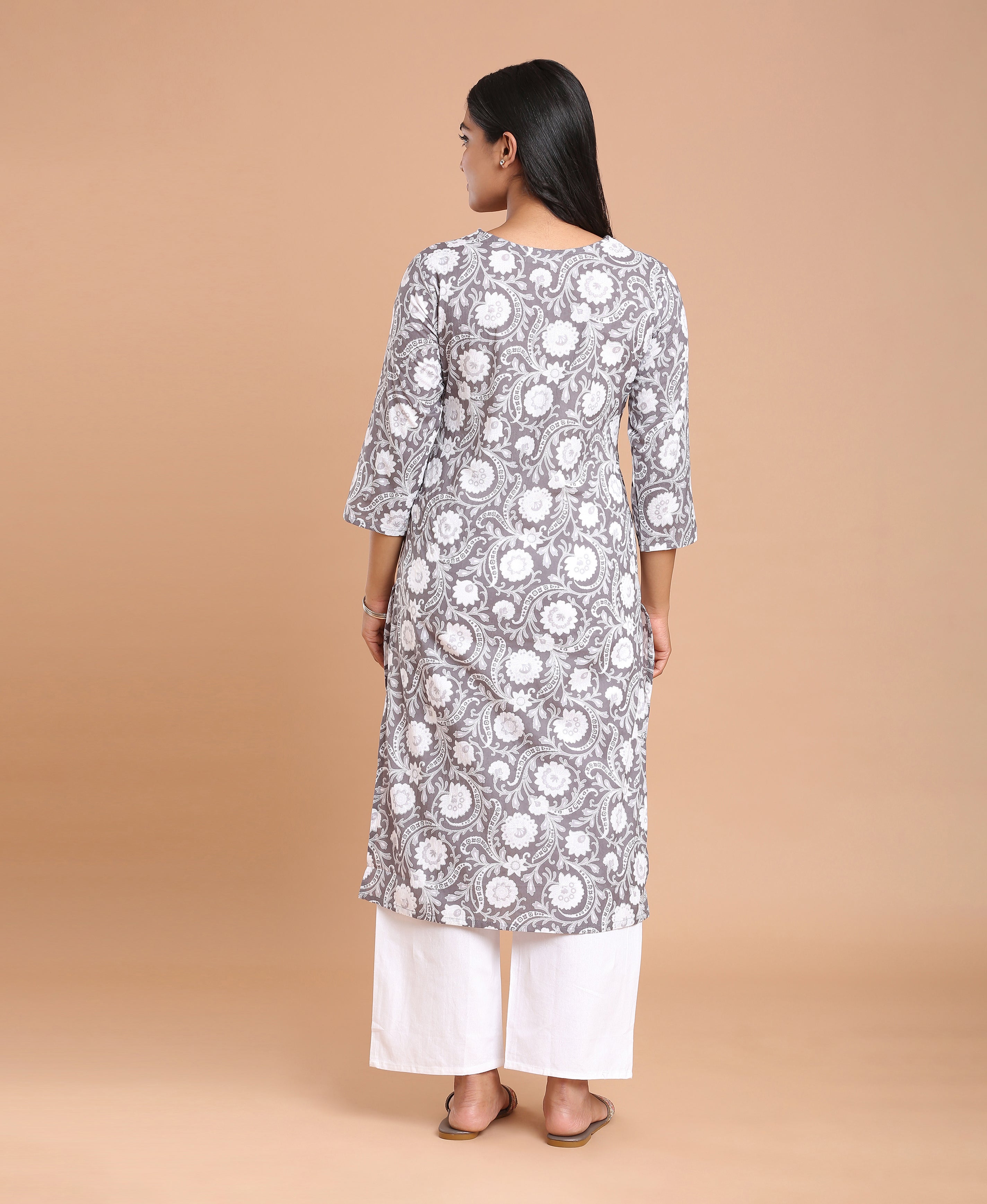 Ash Bloom Straight Kurti For Women