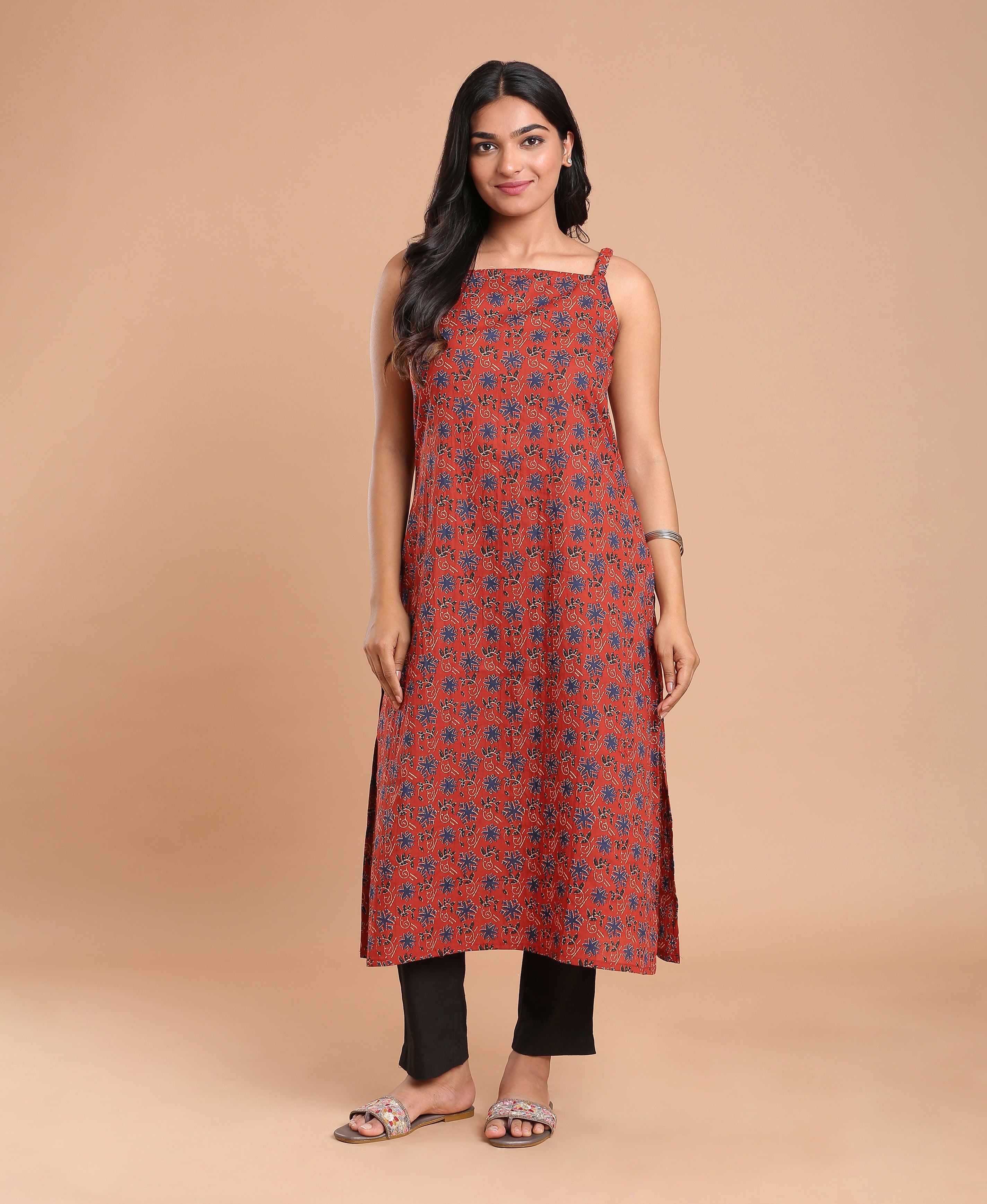 Scarlet Bloom Cotton Kurti For Women