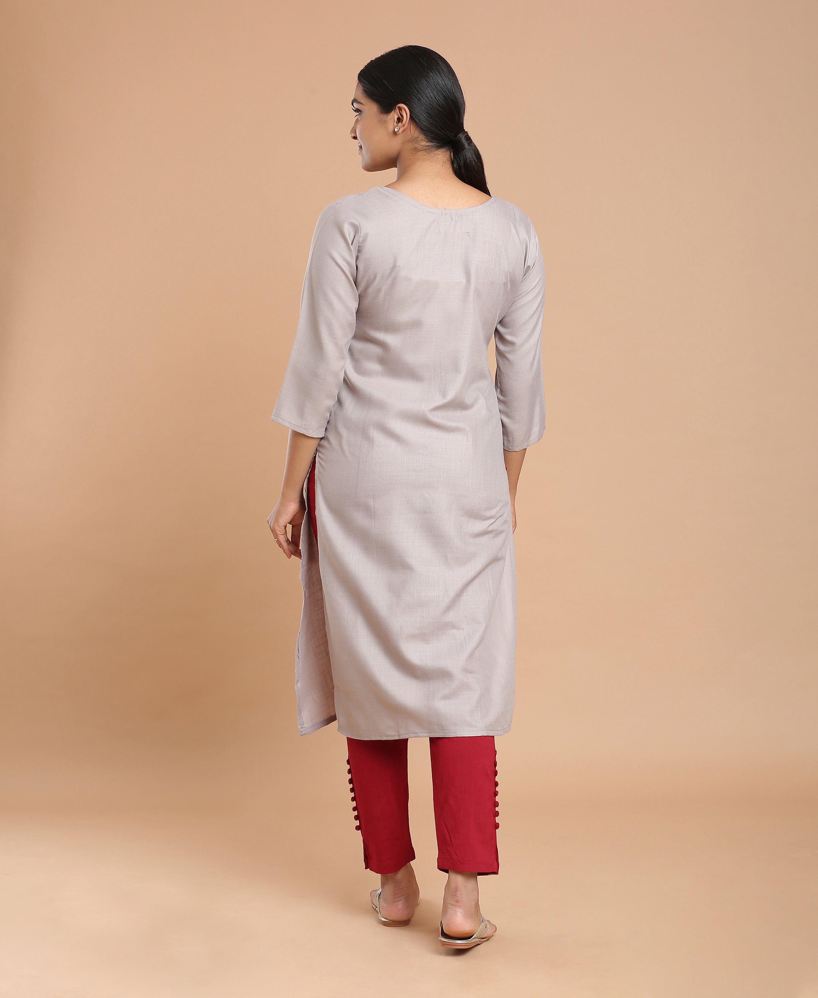 Steel Glow Poly Cotton Kurti For Women