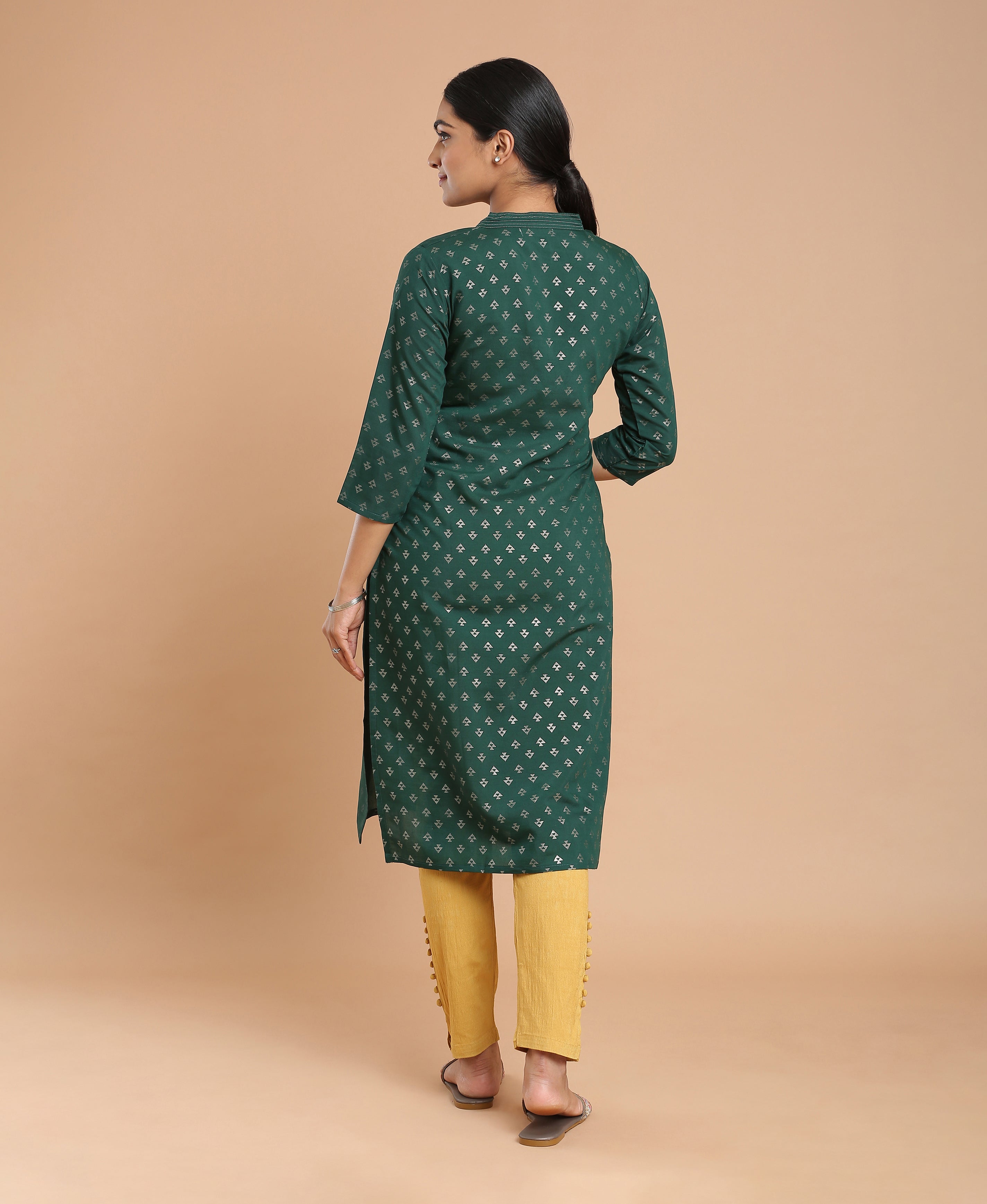Forest Glow Silk Kurti For Women