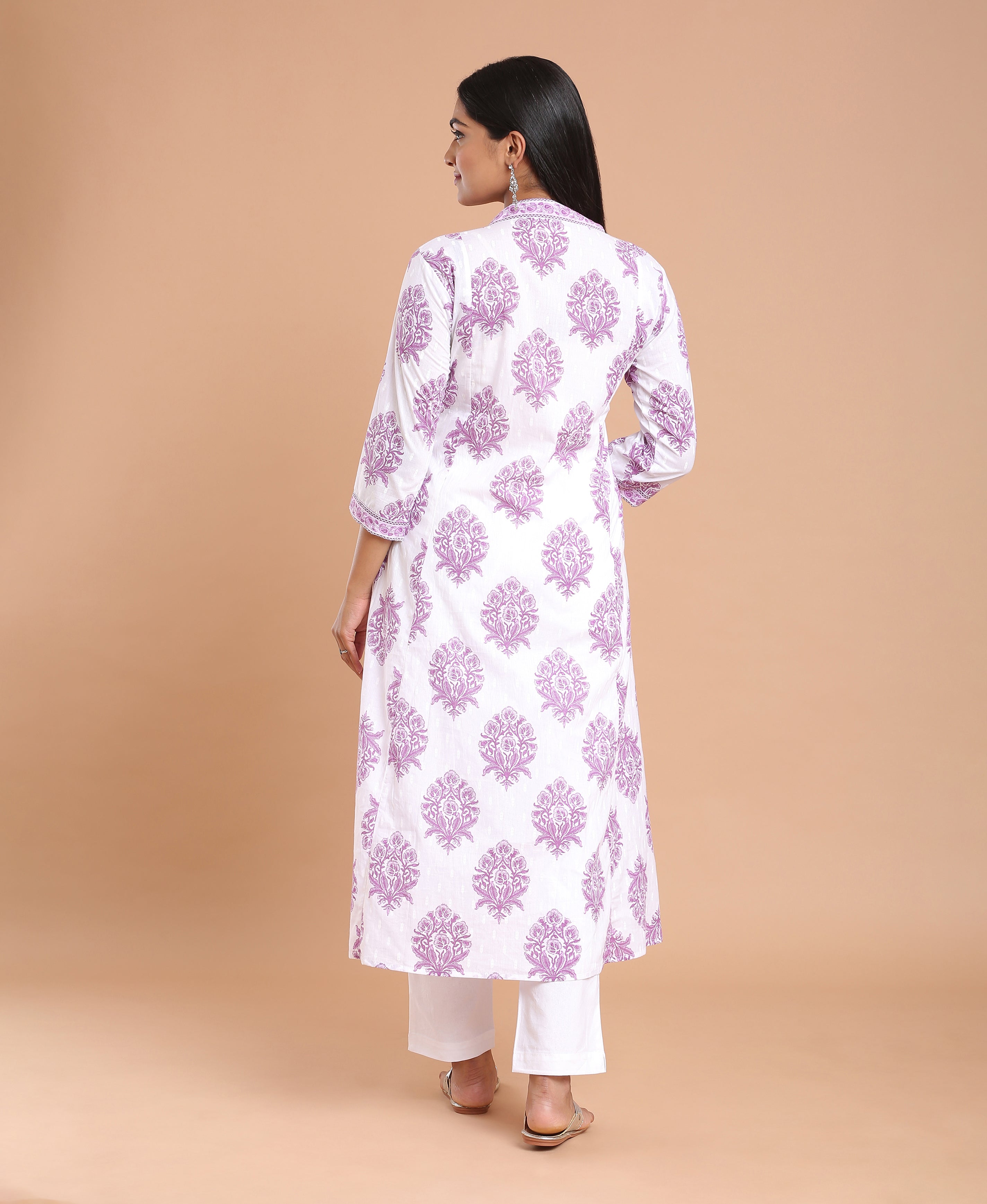 Orchid Bloom Flared Kurti For Women
