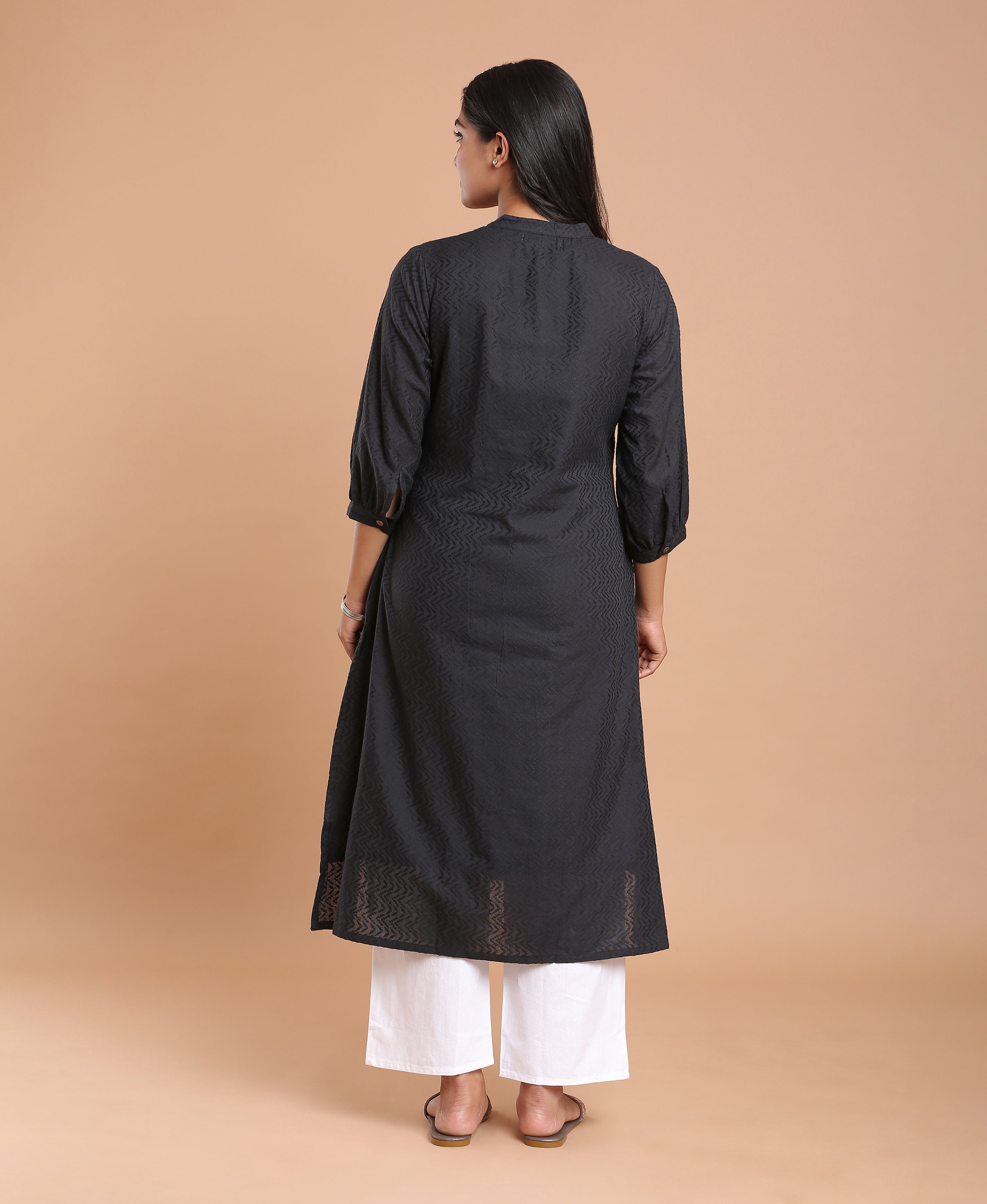 Noir Bloom Cotton Kurti For Women