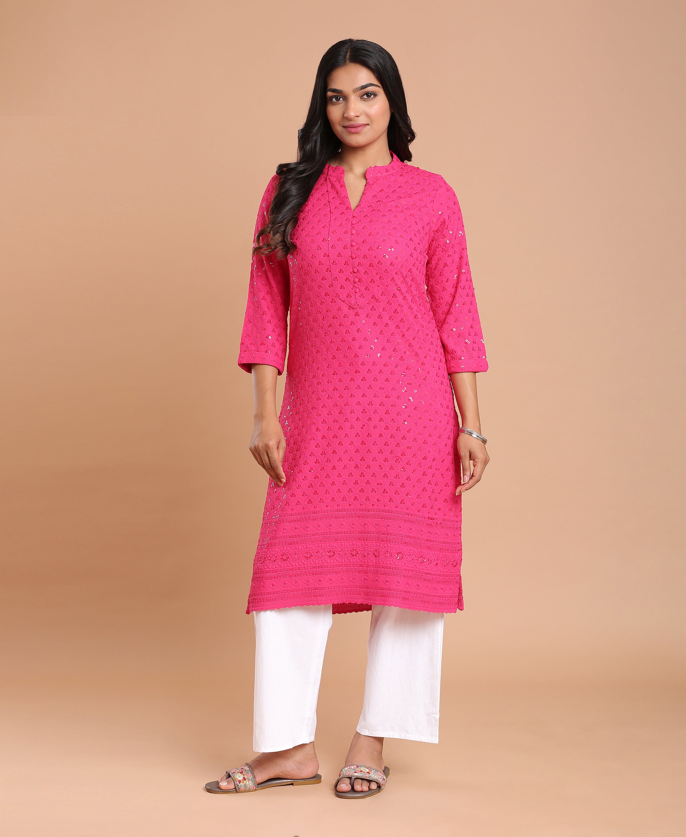 Magenta Grace Rayon Kurti For Women