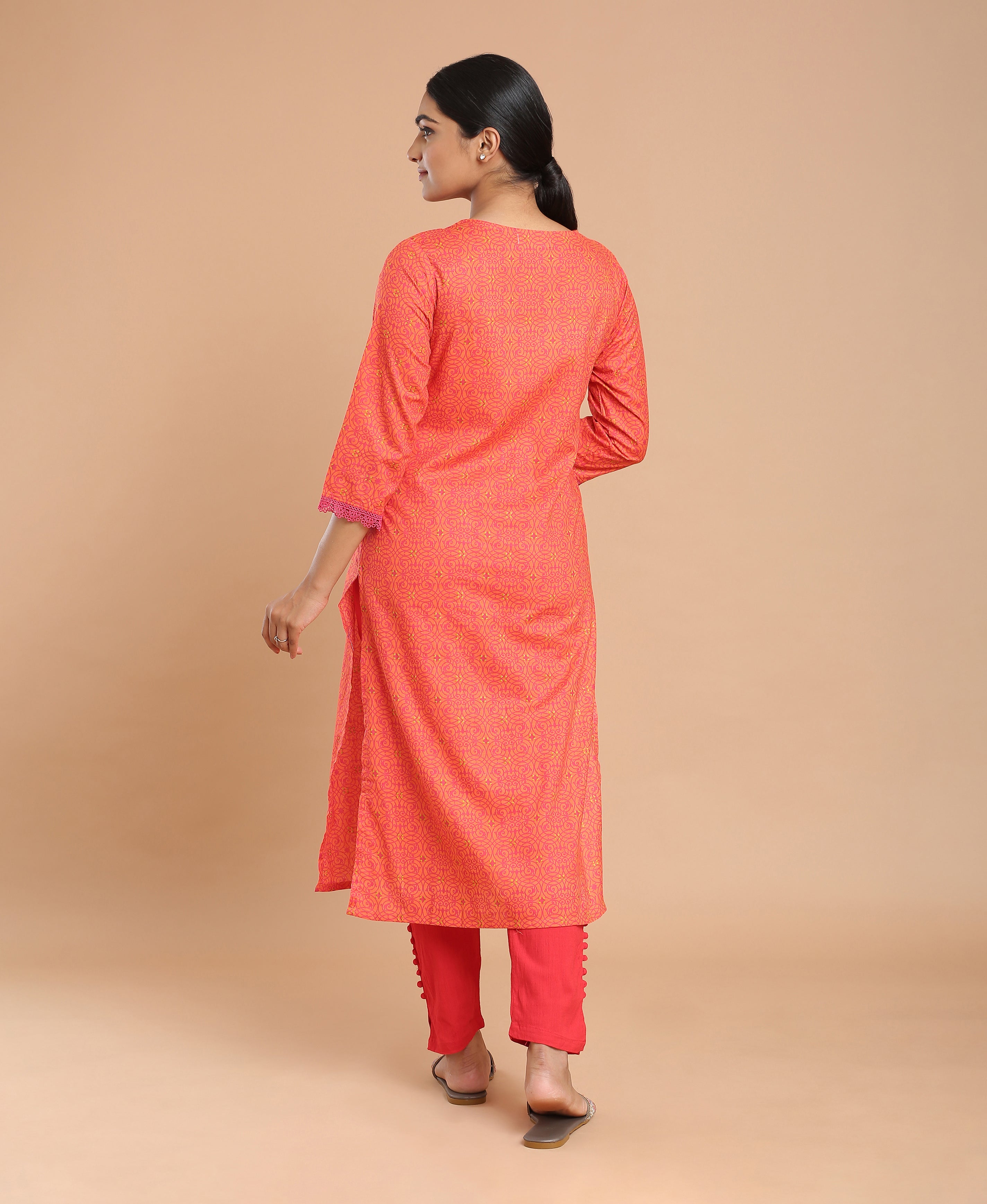 Scarlet Bloom Cotton Kurti For Women