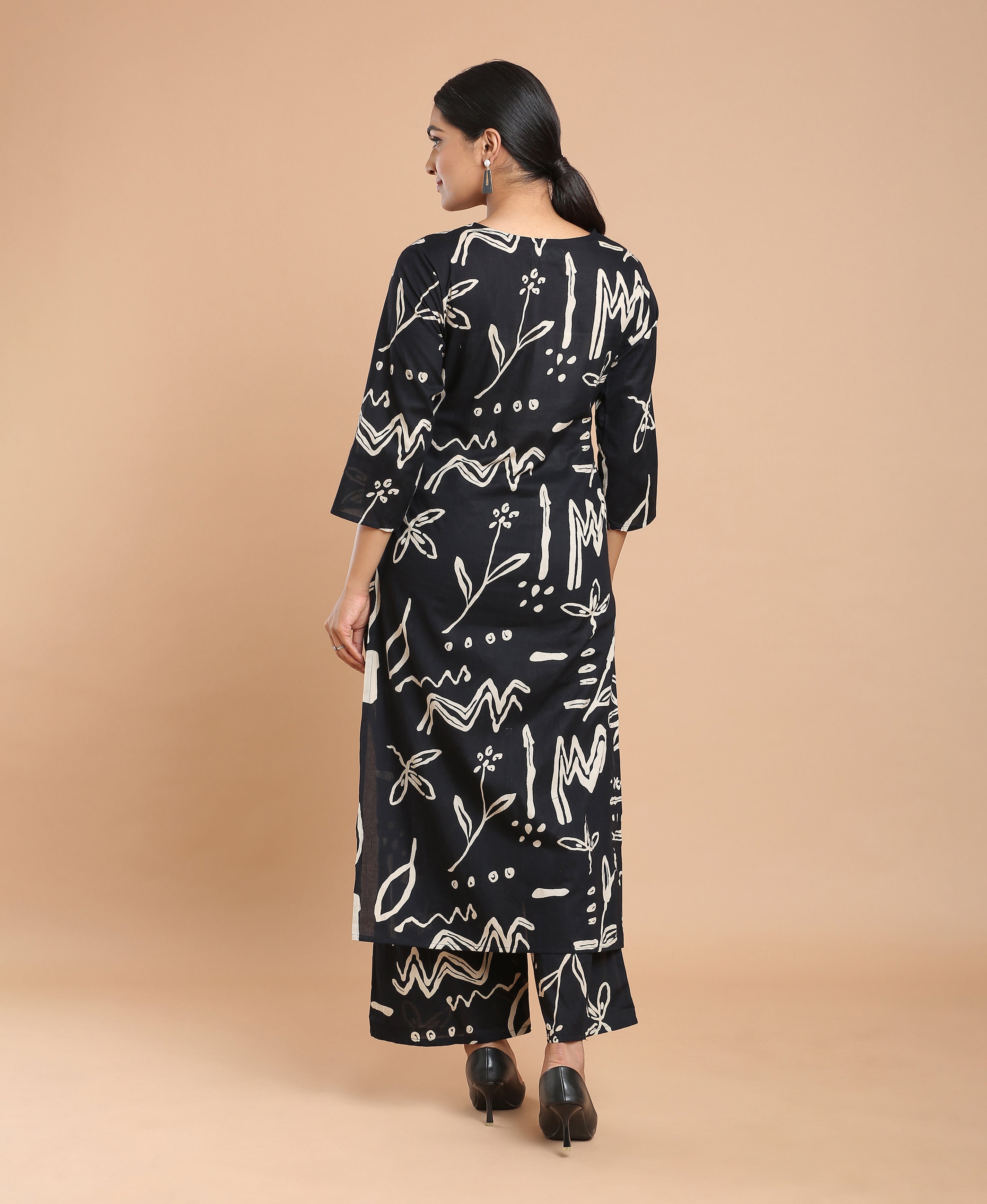 Noir Cotton Kurti Set For Women